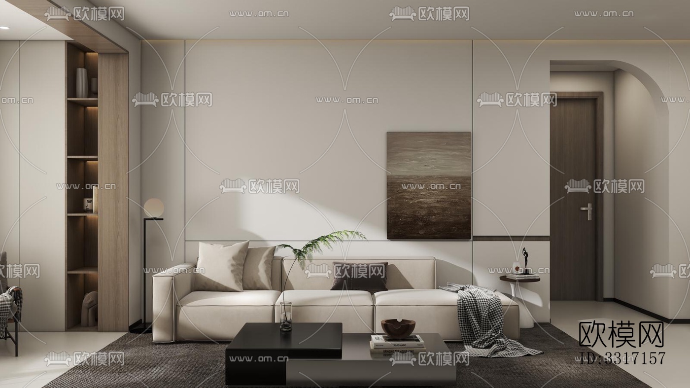 现代客厅效果图下载（渲染图1）