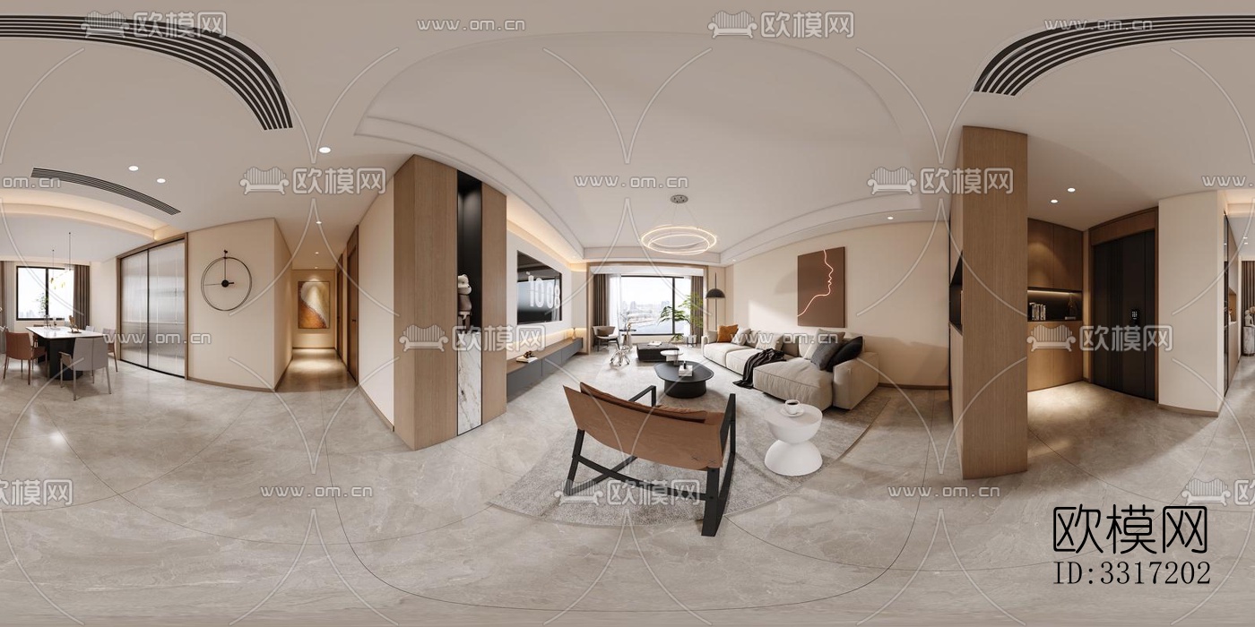 现代客厅效果图下载（渲染图3）