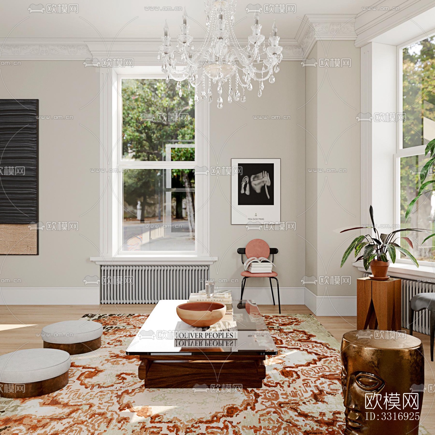 现代客厅效果图下载（渲染图5）