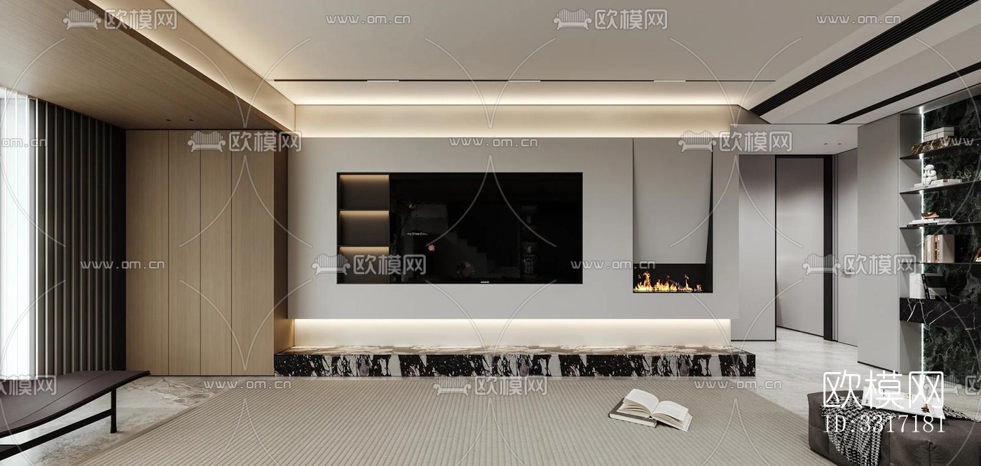 现代客厅效果图下载（渲染图2）