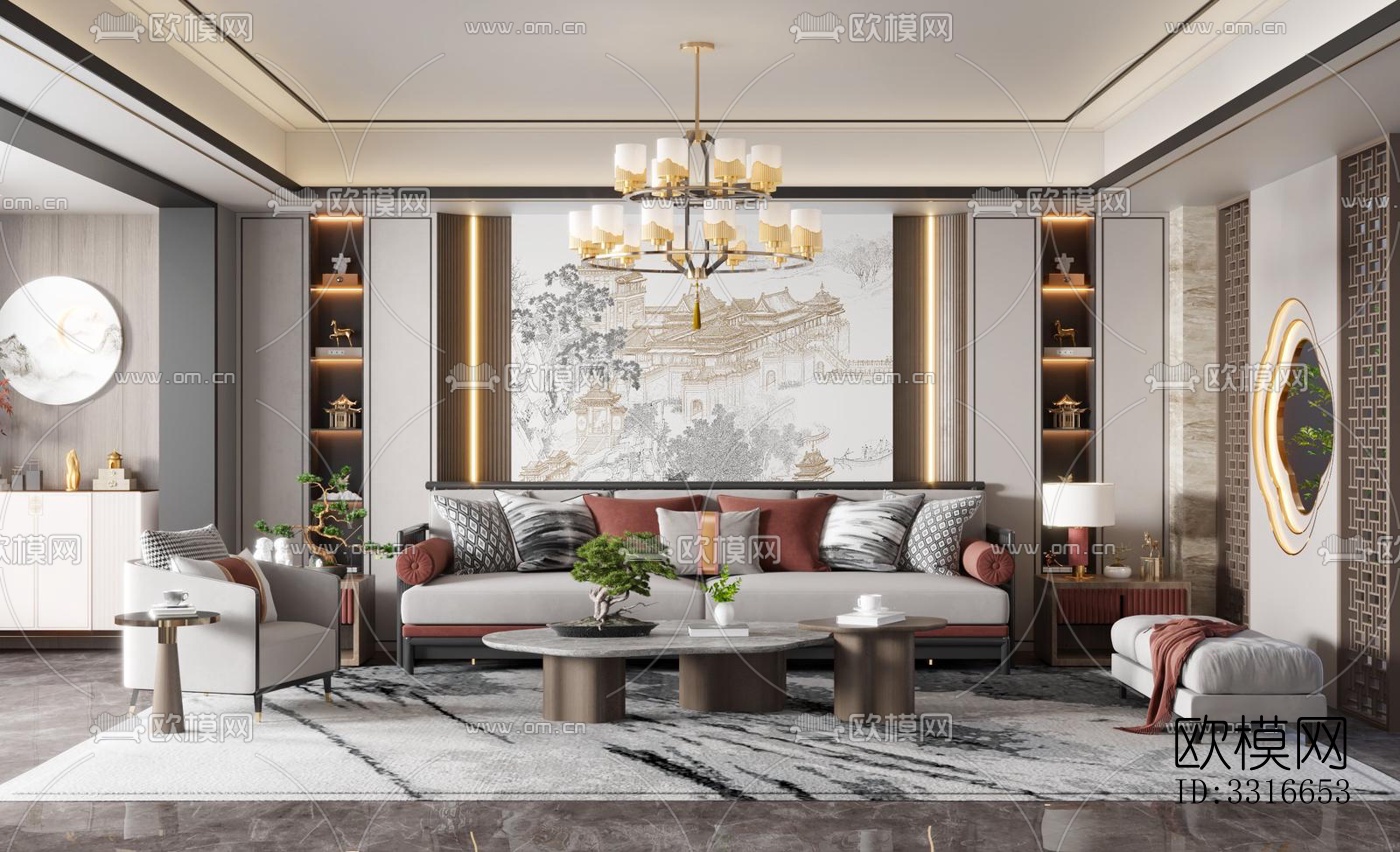 现代客厅效果图下载（渲染图6）