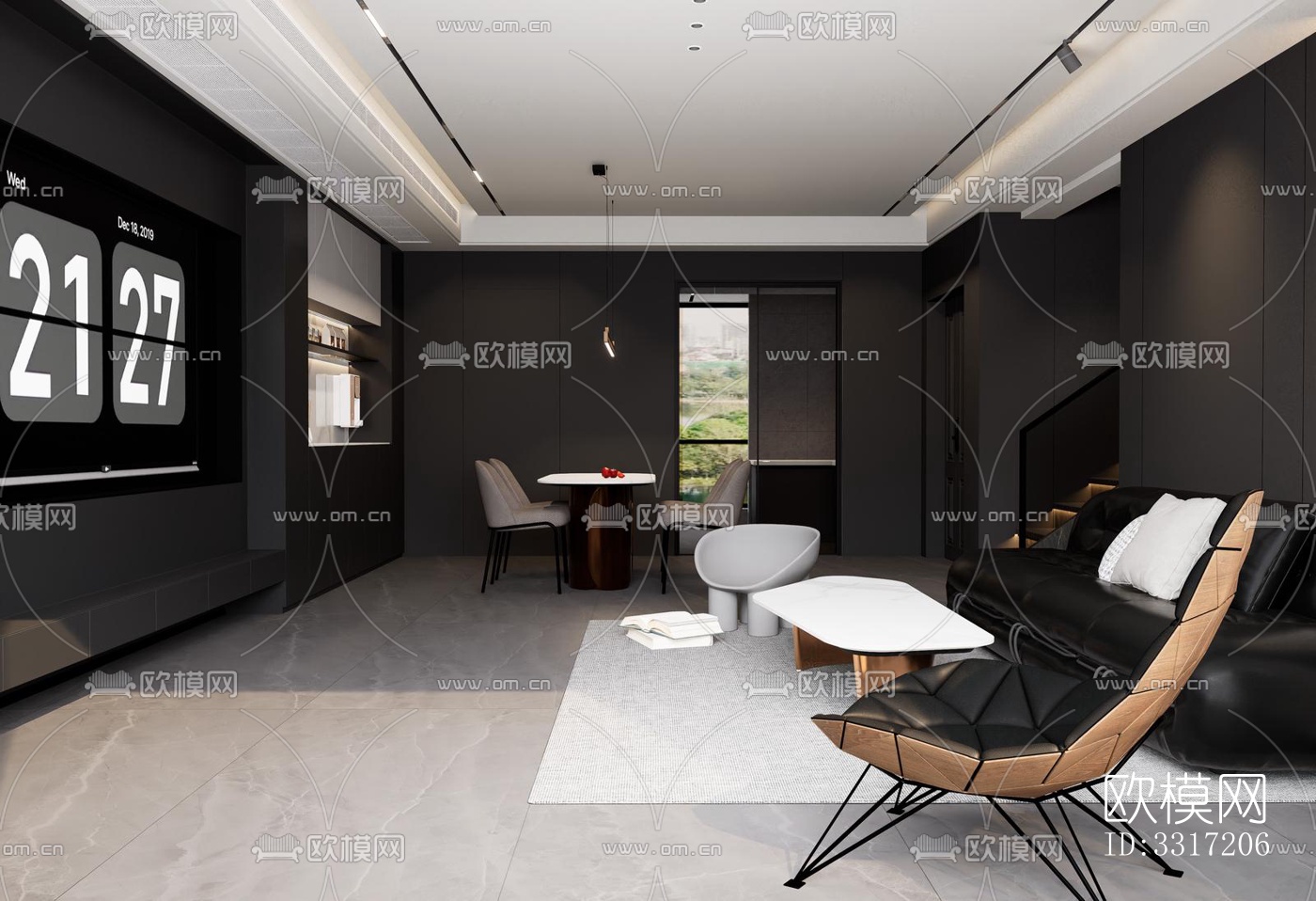 现代客厅效果图下载（渲染图6）