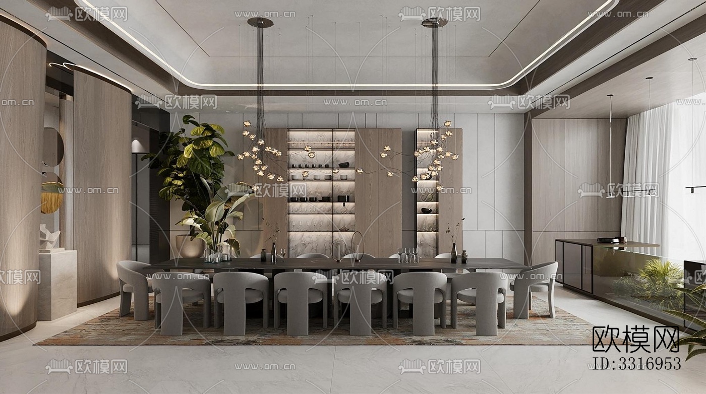 现代客厅效果图下载（渲染图1）