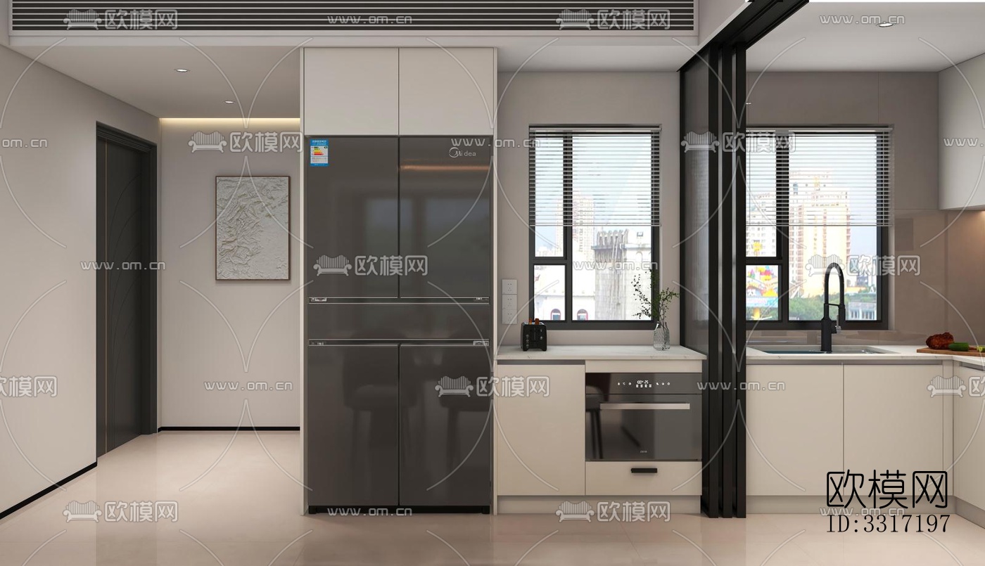 现代客厅效果图下载（渲染图4）