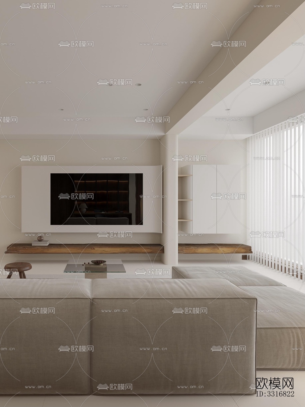 现代客厅效果图下载（渲染图1）