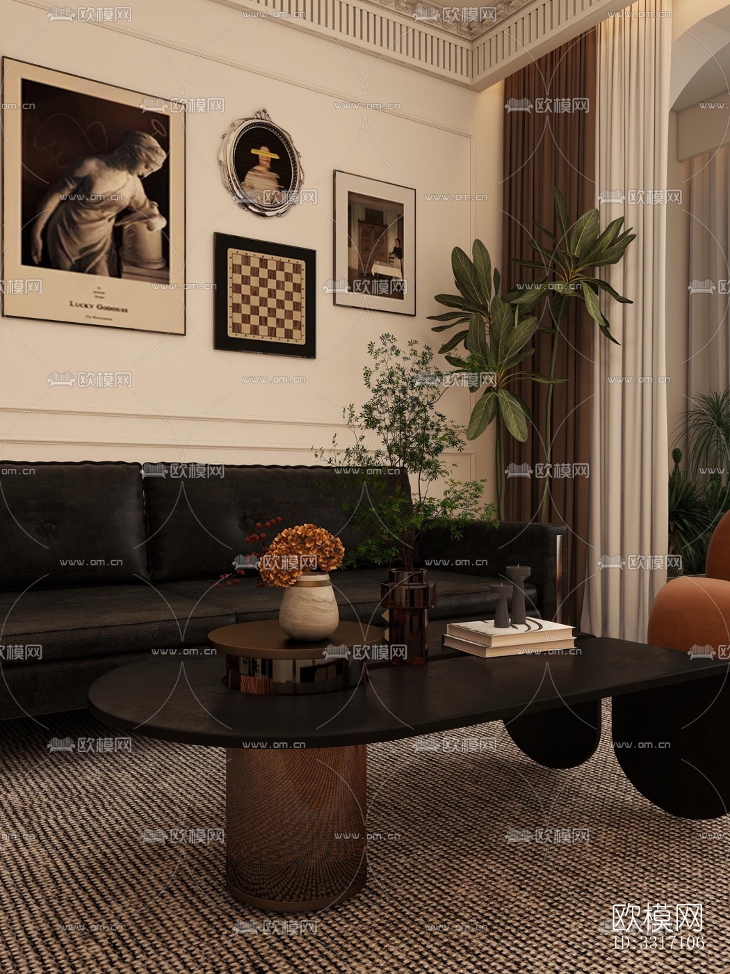 现代客厅效果图下载（渲染图7）