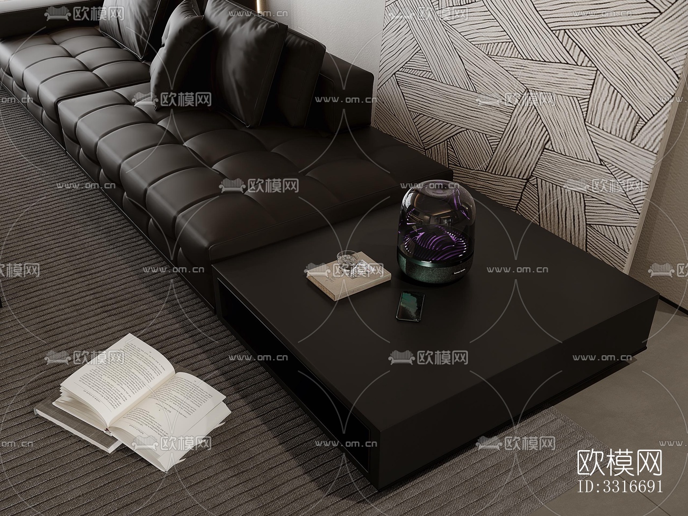 现代客厅效果图下载（渲染图2）