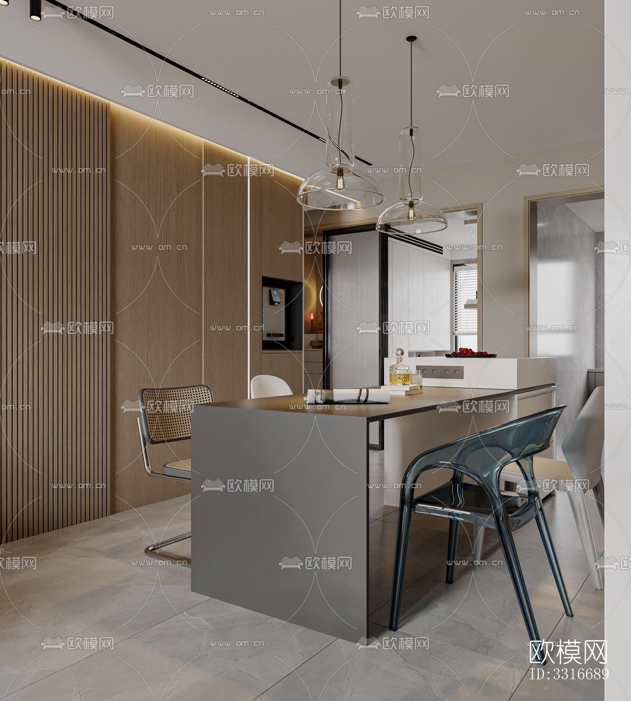 现代客厅效果图下载（渲染图4）