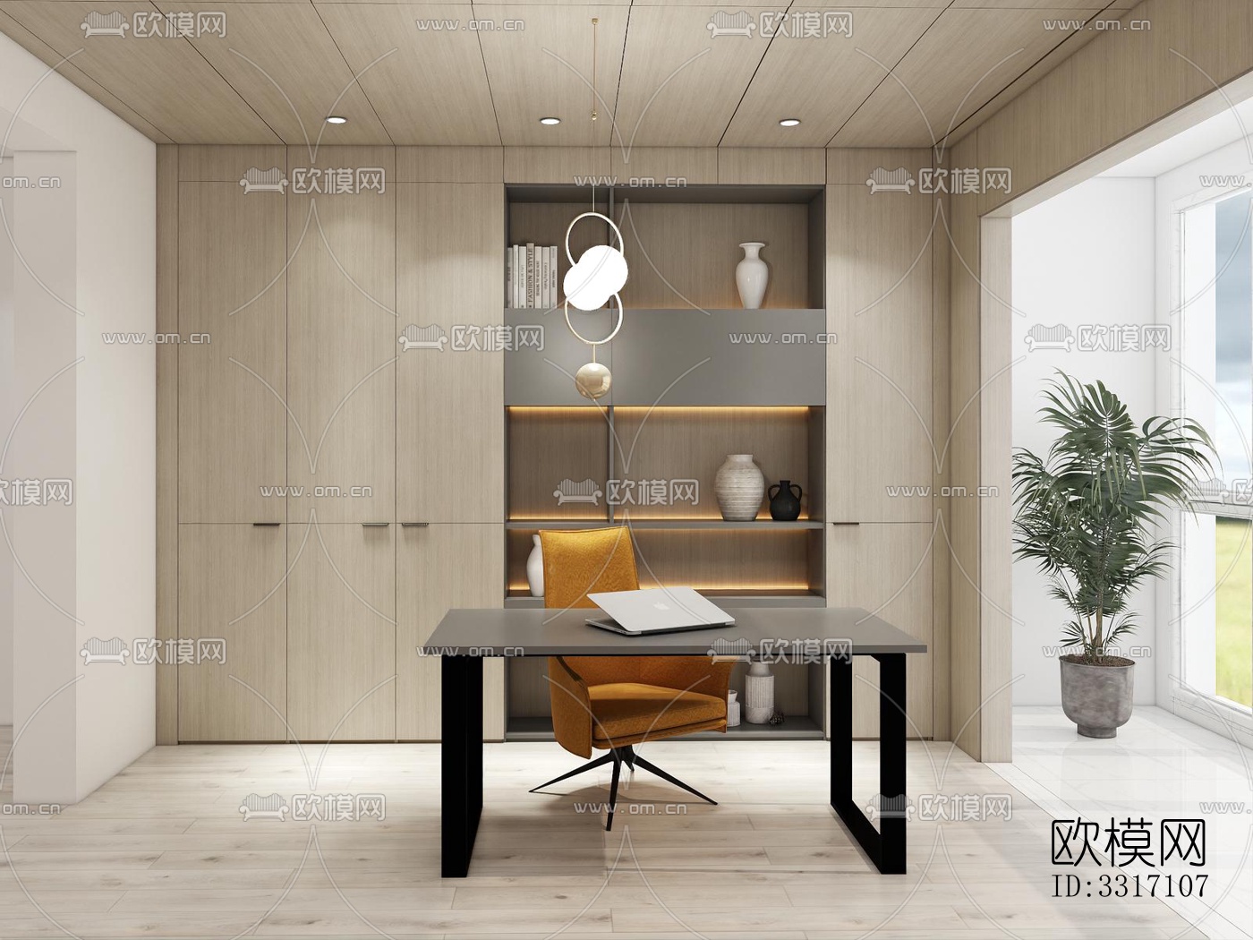 现代客厅效果图下载（渲染图4）