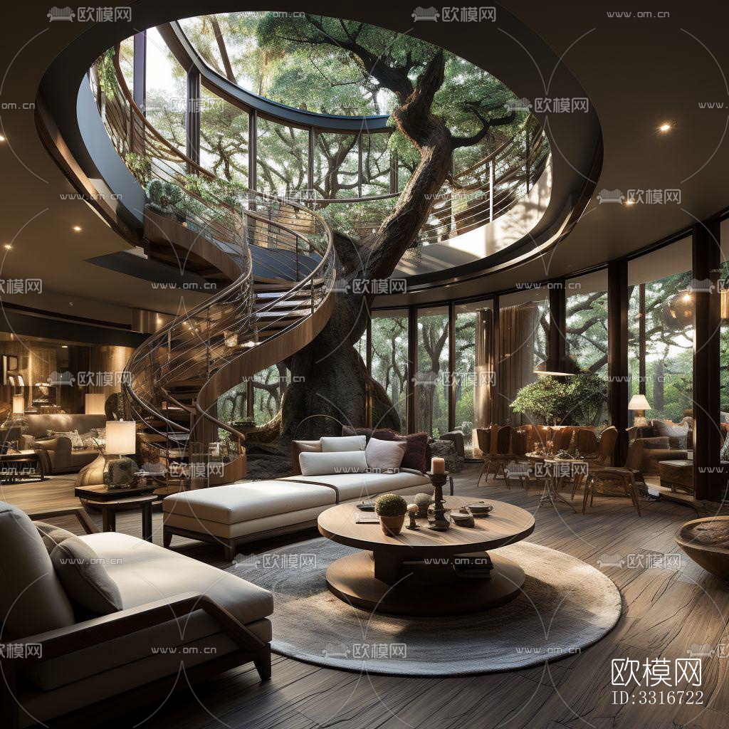 现代客厅效果图下载（渲染图3）