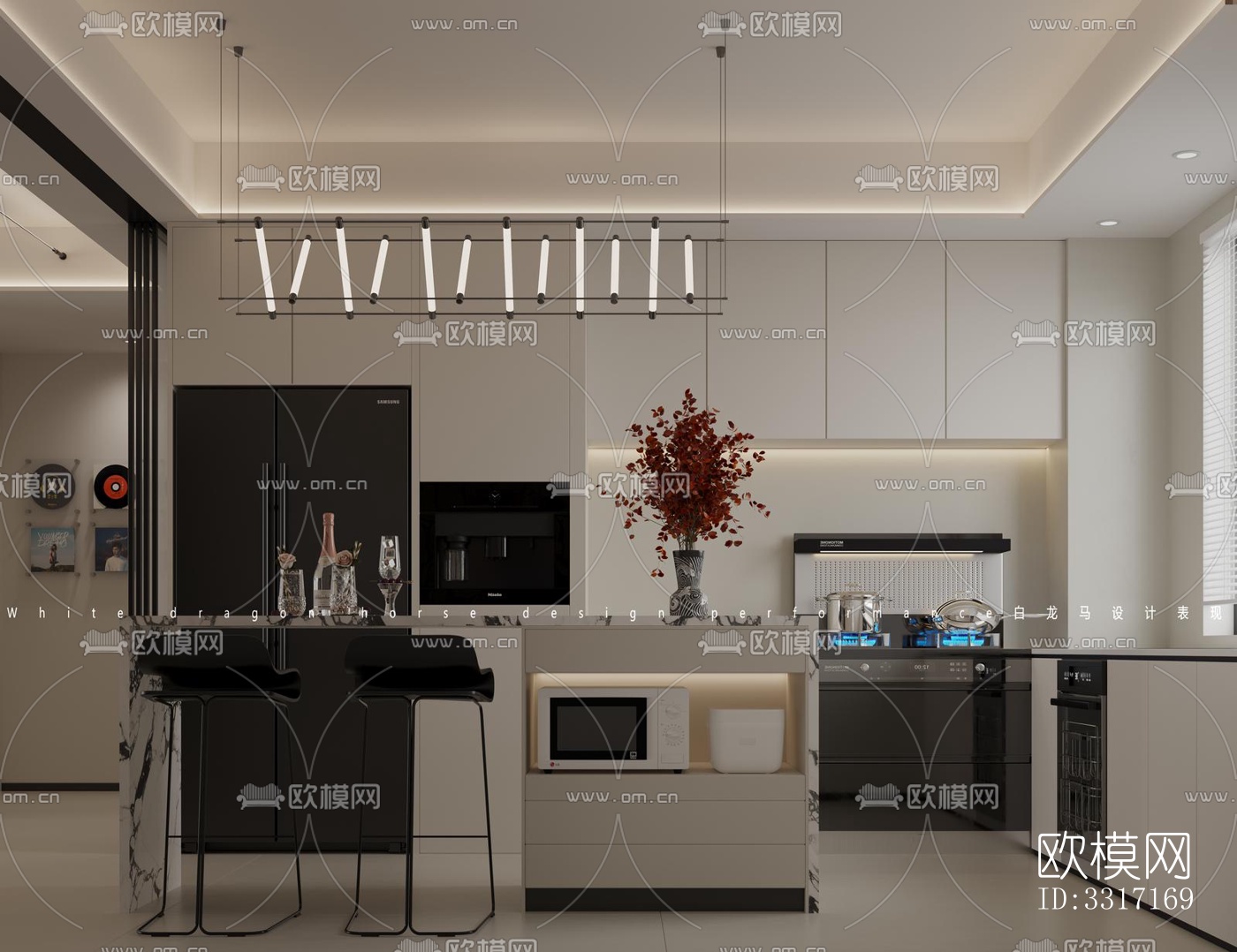 现代客厅效果图下载（渲染图4）