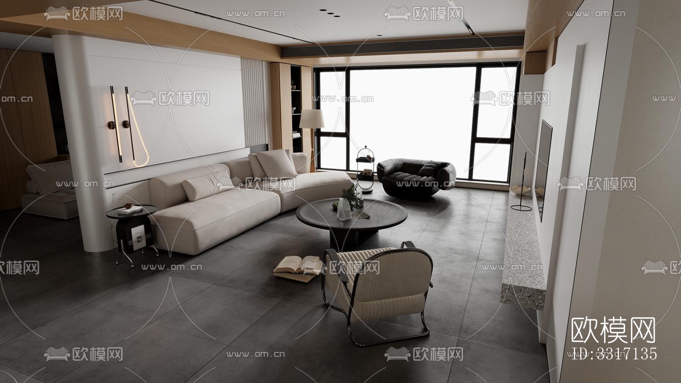 现代客厅效果图下载（渲染图12）