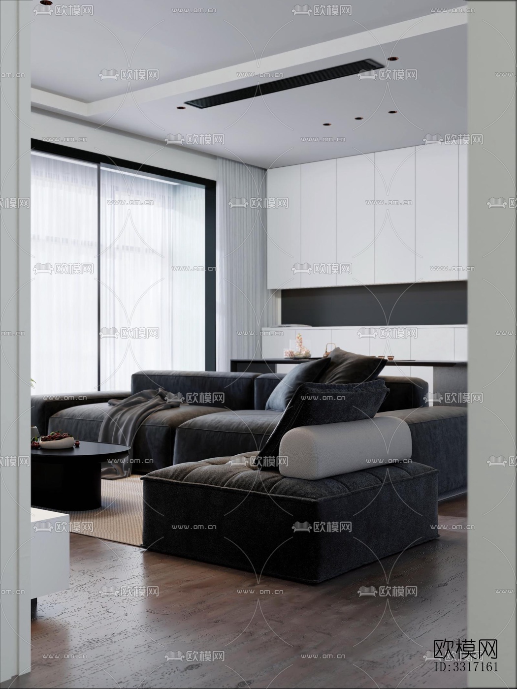 现代客厅效果图下载（渲染图4）