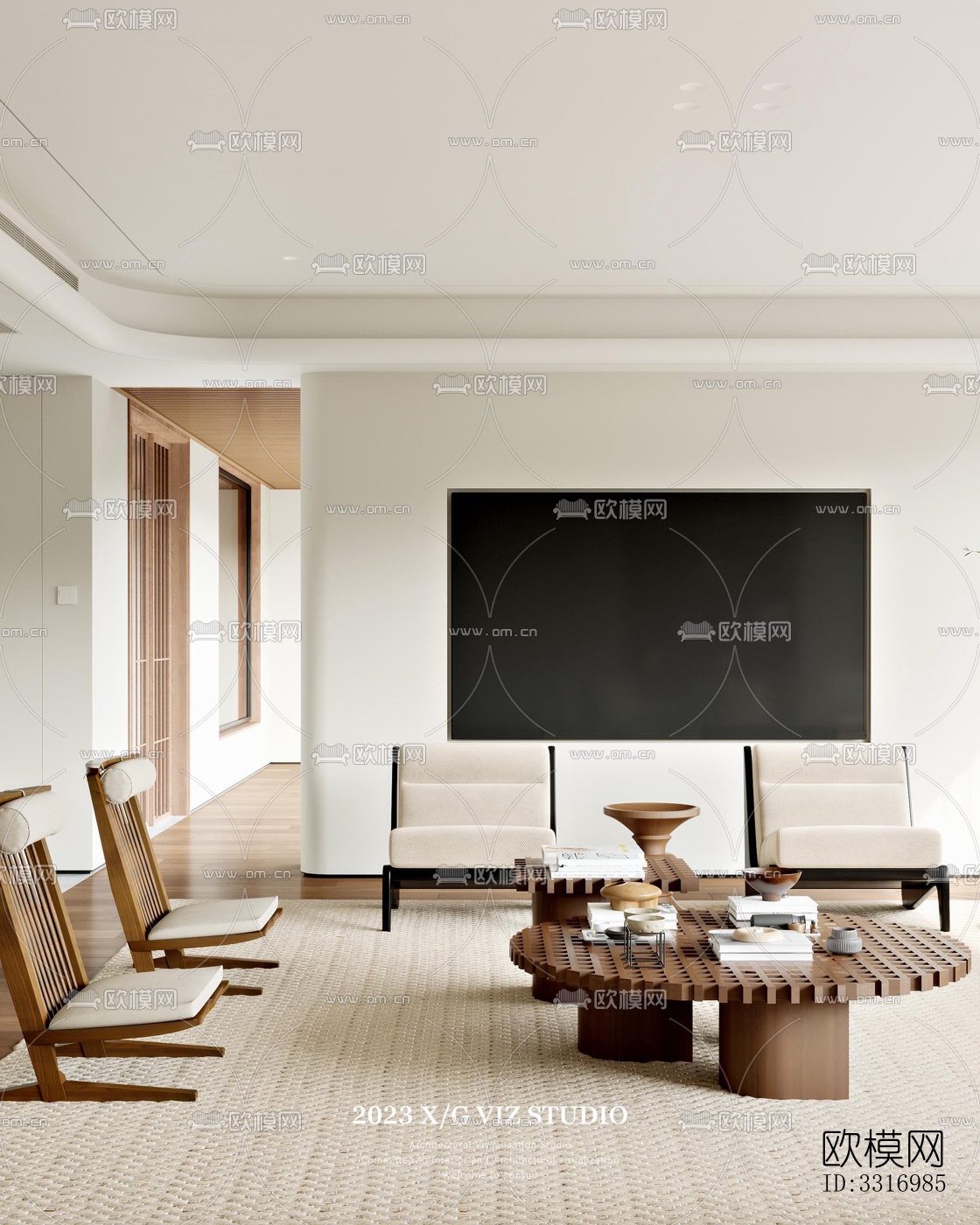 现代客厅效果图下载（渲染图7）