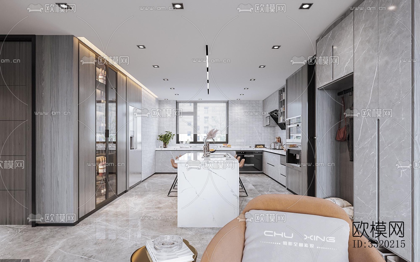 现代客厅效果图下载（渲染图3）