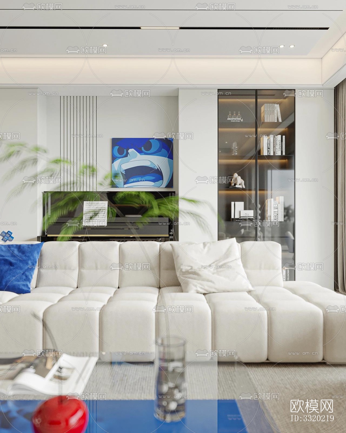 现代客厅效果图下载（渲染图6）