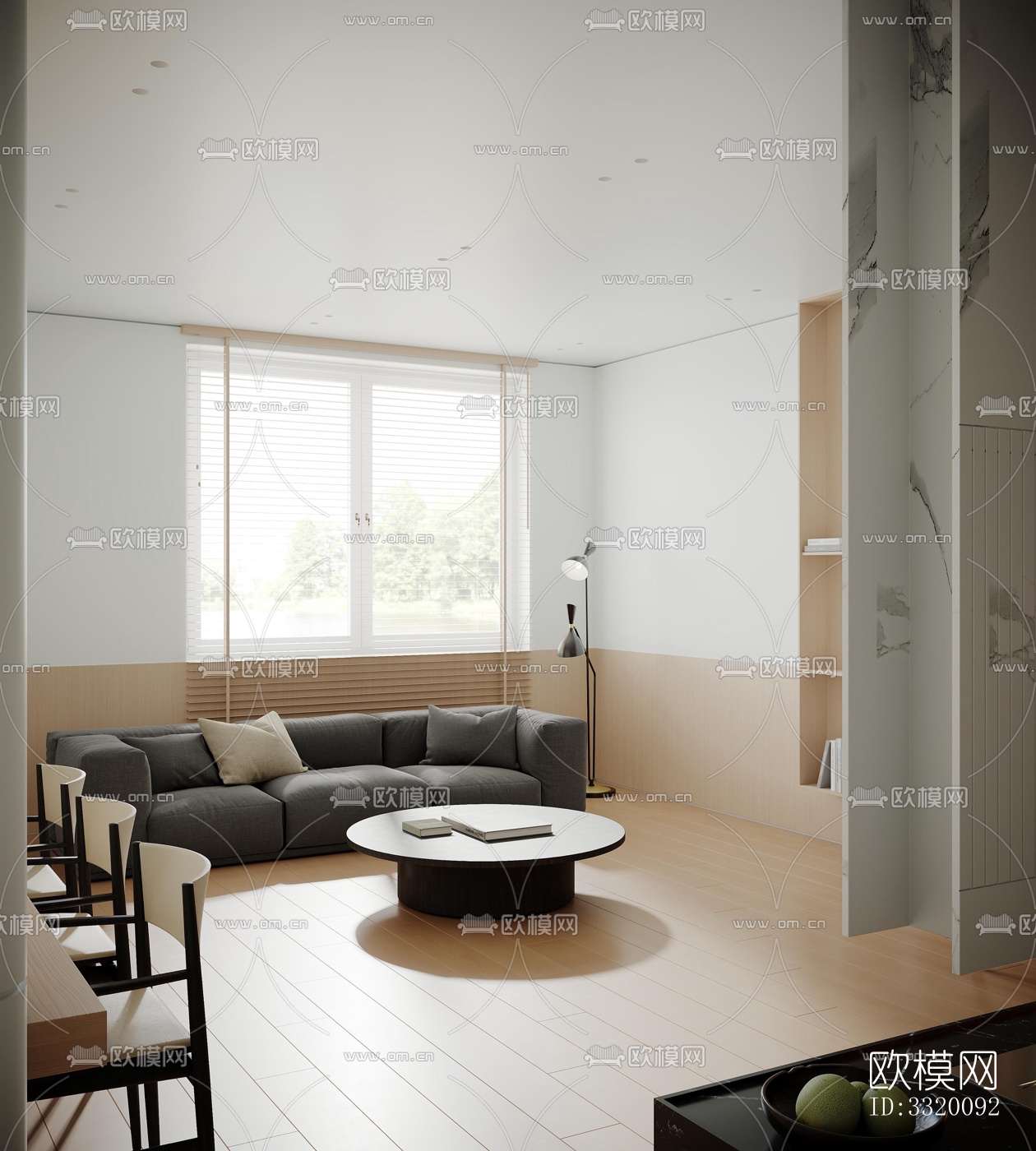 现代客厅效果图下载（渲染图2）