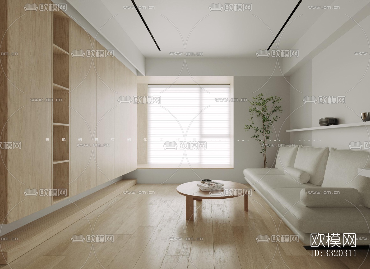 现代客厅效果图下载（渲染图2）