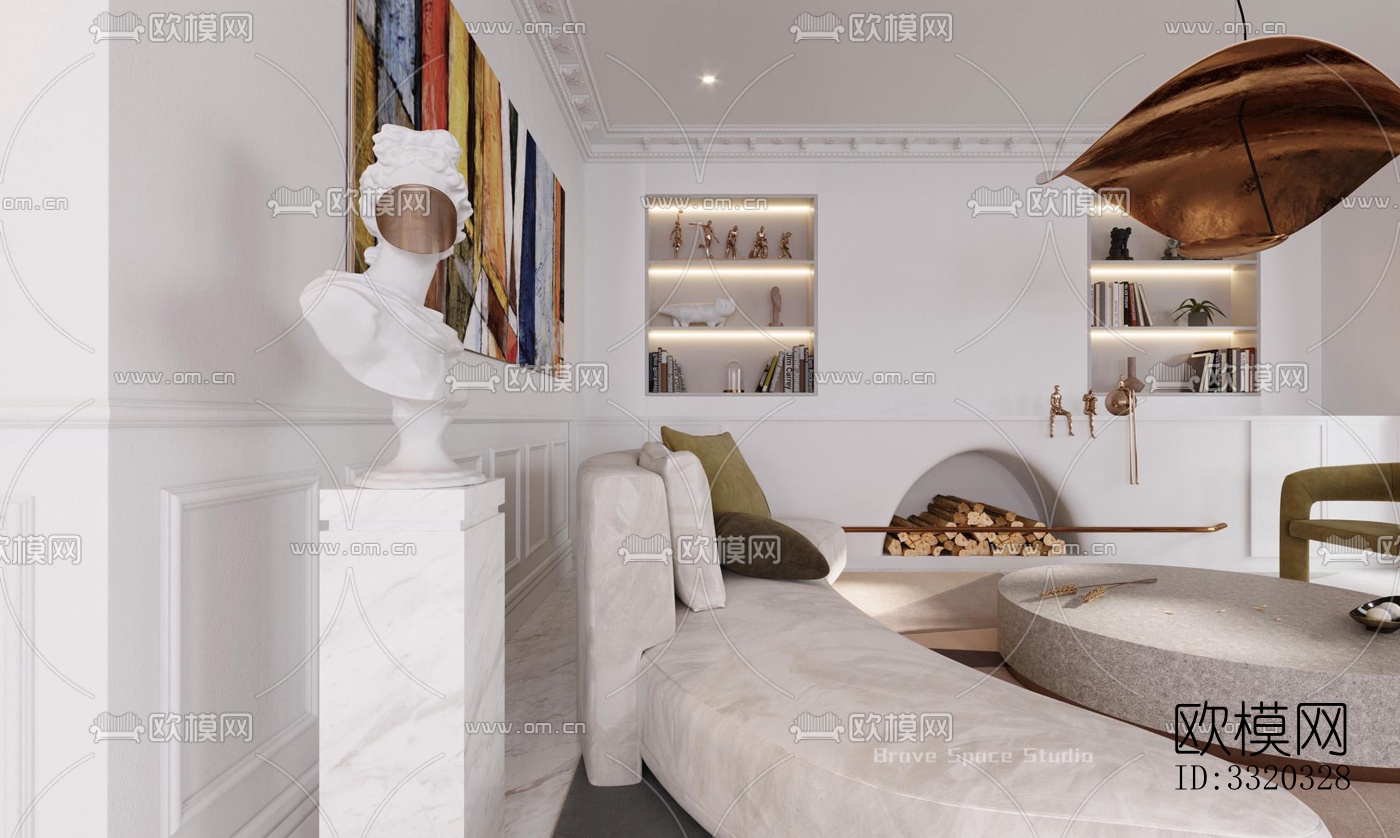 现代客厅效果图下载（渲染图7）