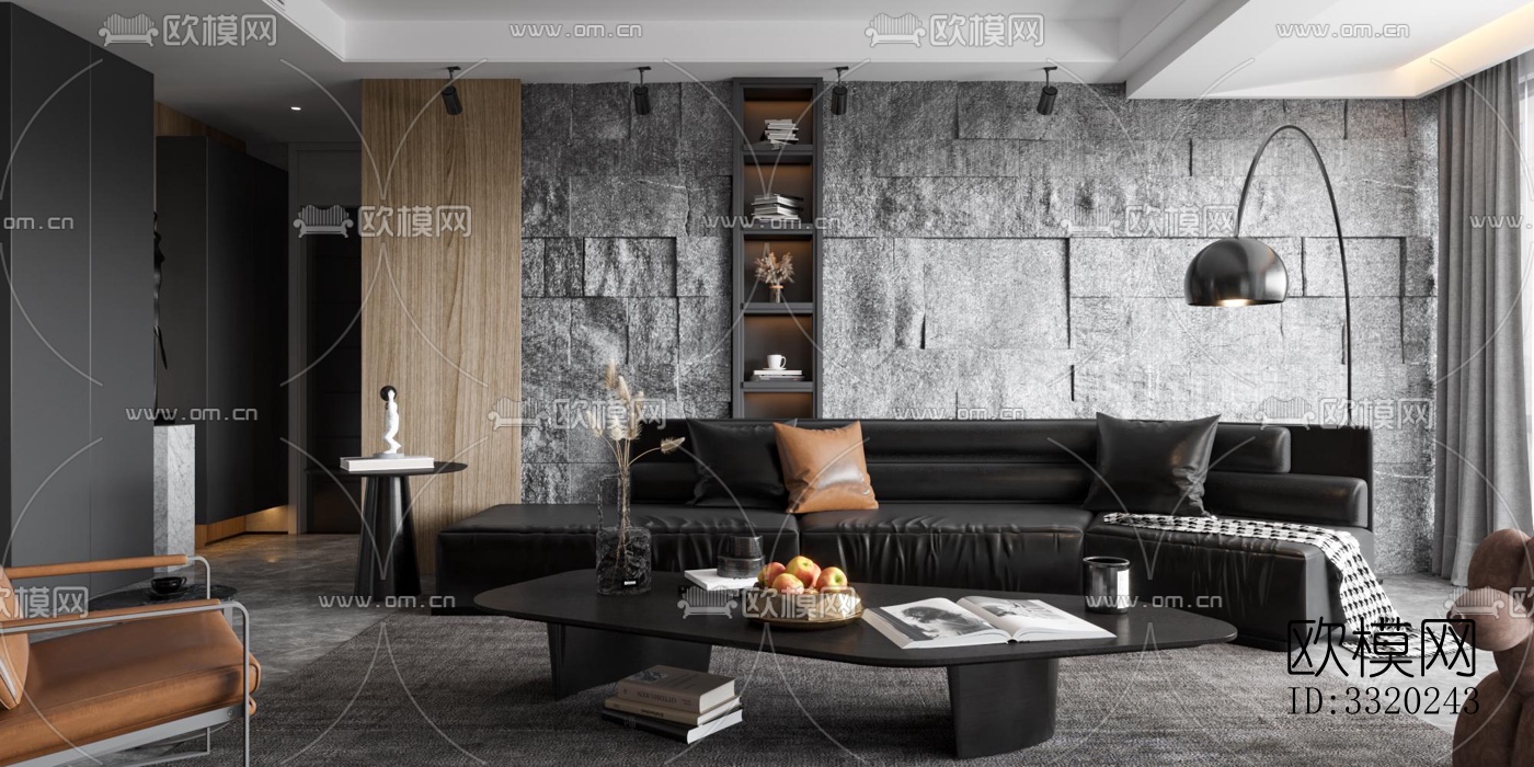 现代客厅效果图下载（渲染图10）