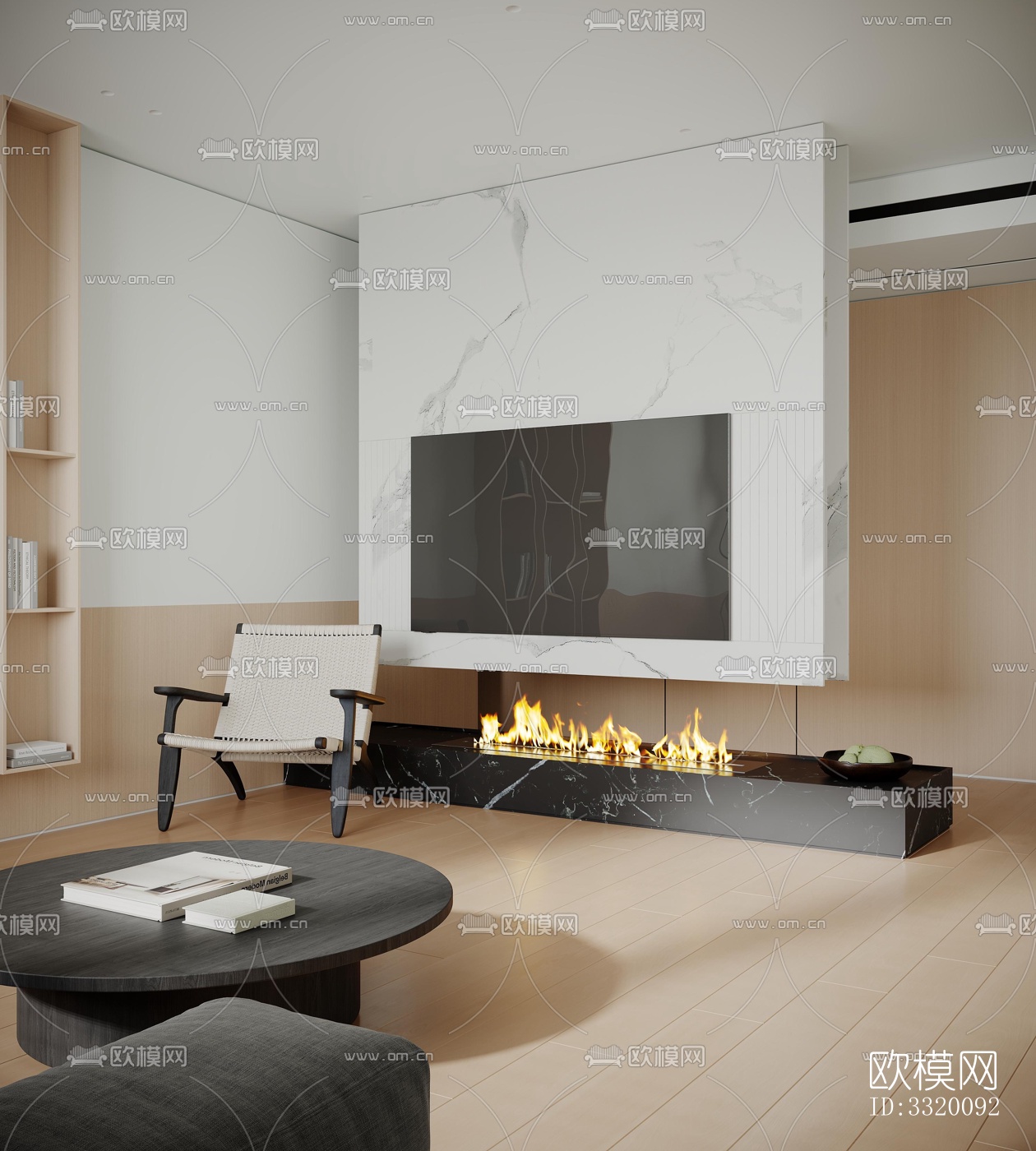 现代客厅效果图下载（渲染图4）