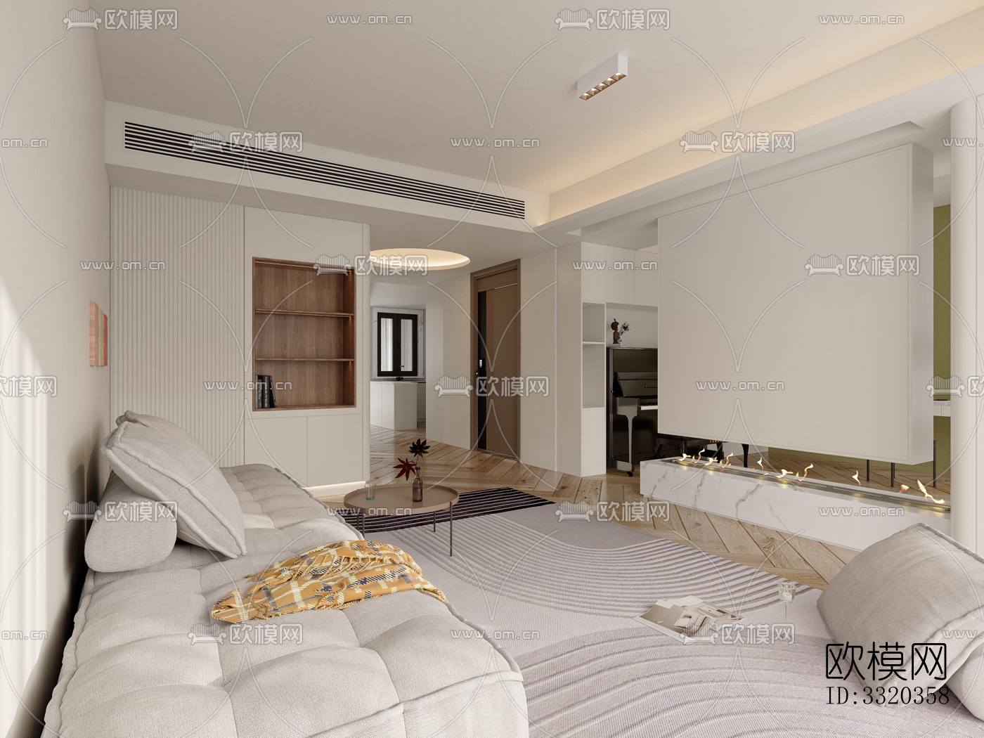 现代客厅效果图下载（渲染图6）