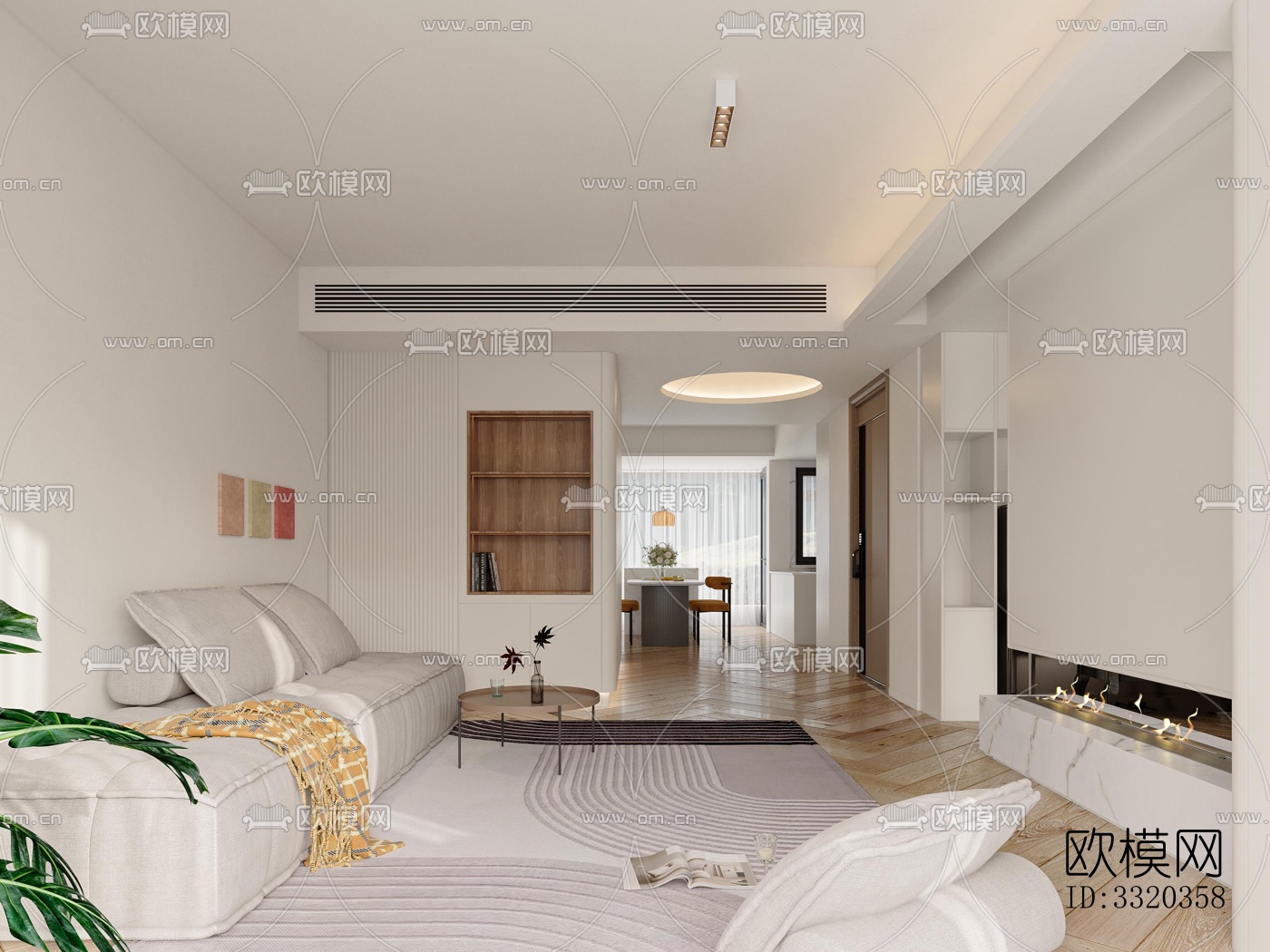 现代客厅效果图下载（渲染图7）