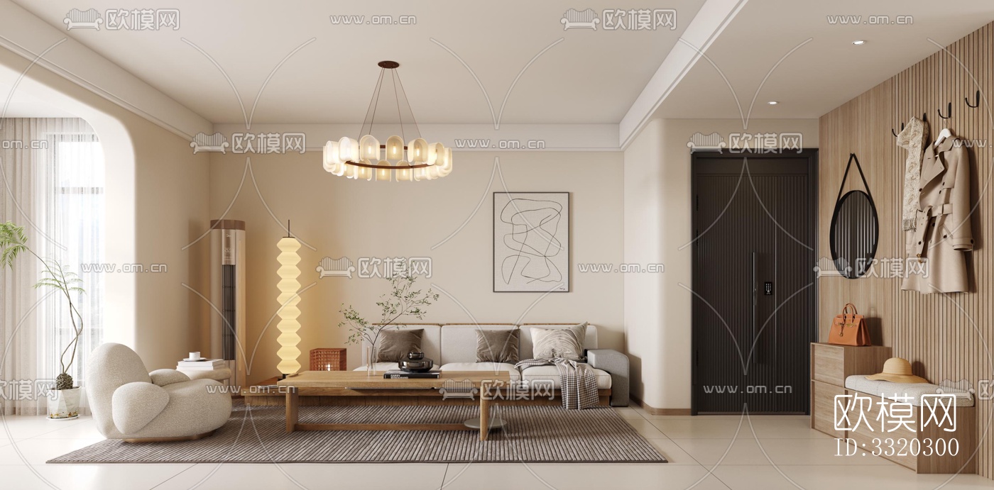 现代客厅效果图下载（渲染图2）