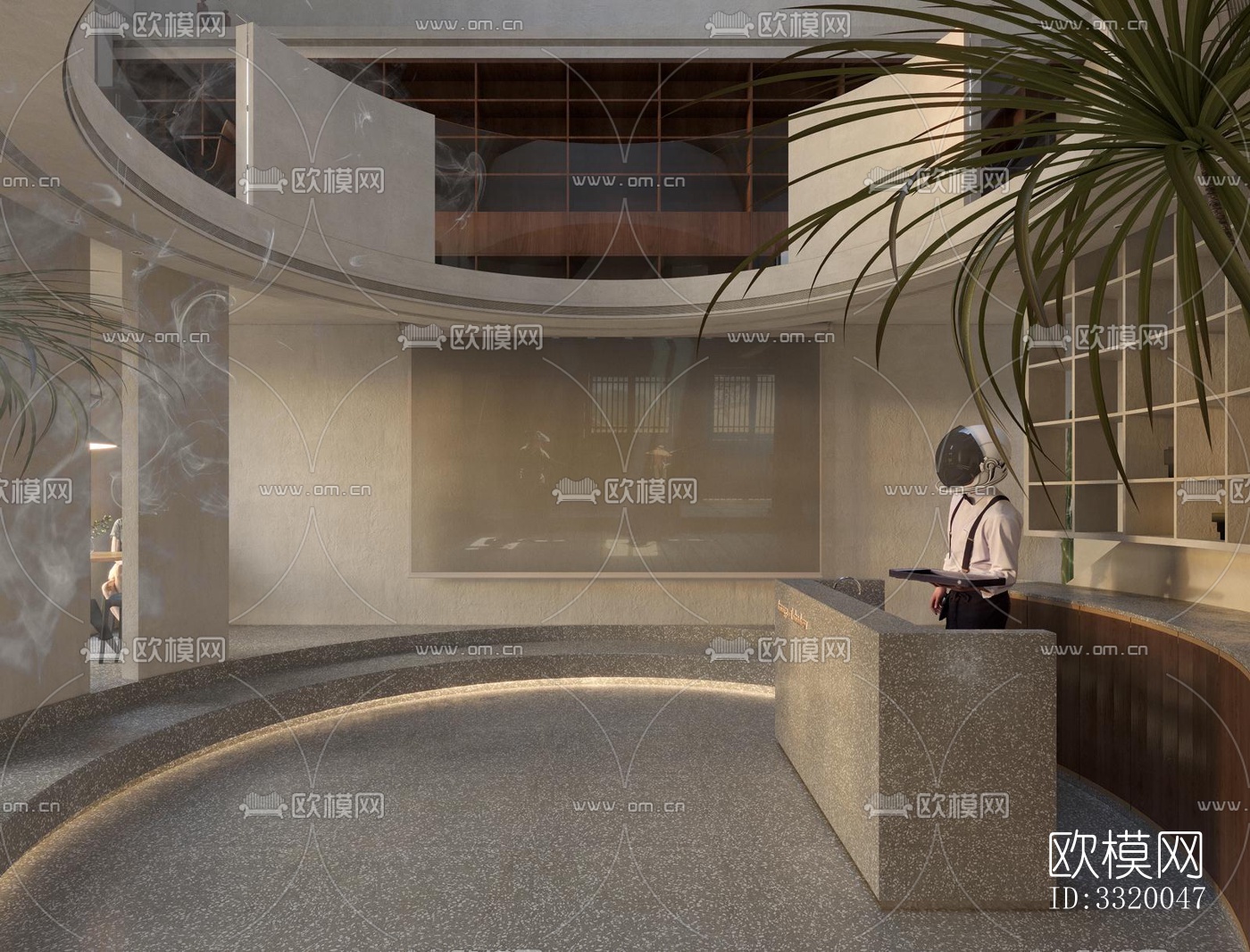 侘寂展览展厅效果图下载（渲染图4）