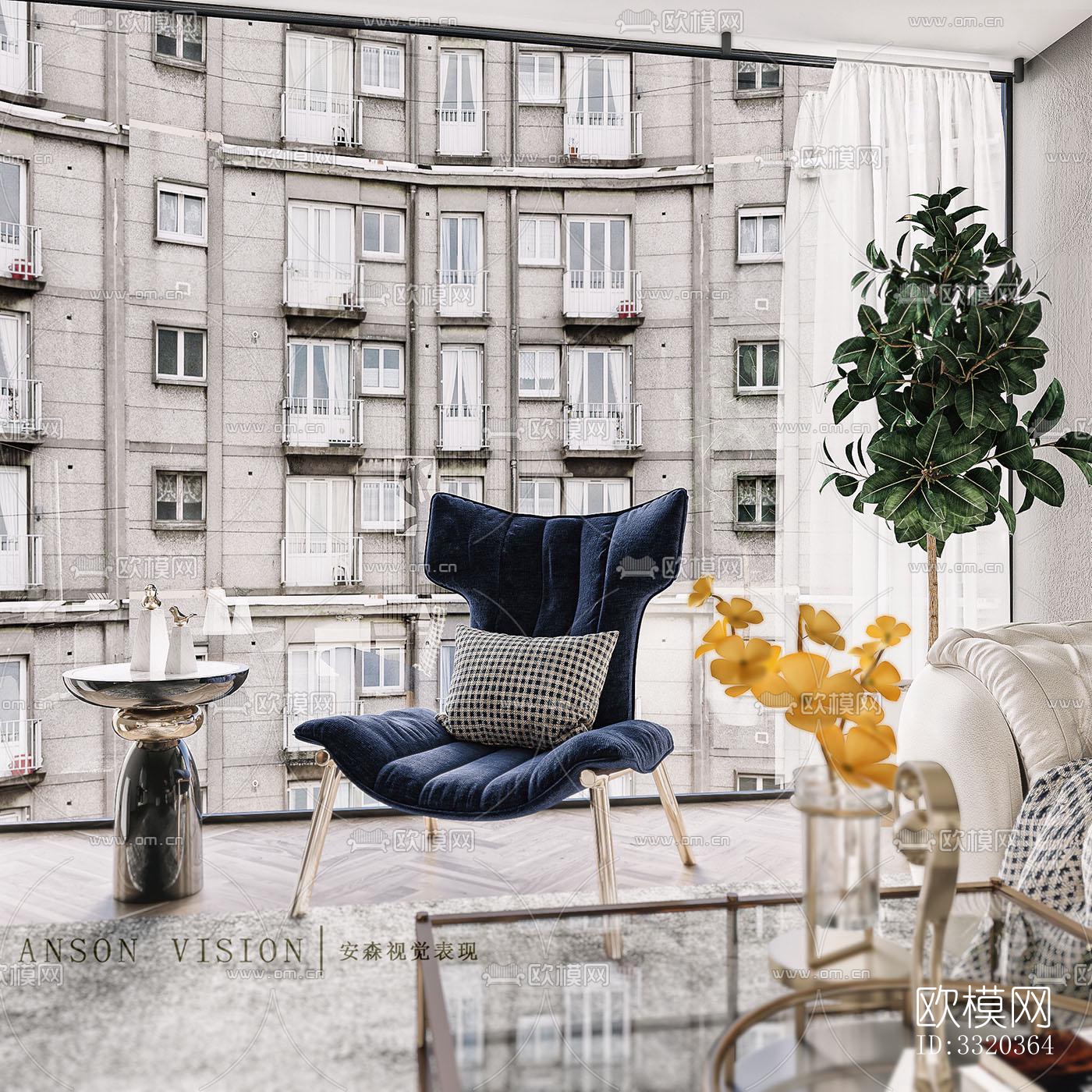 现代客厅效果图下载（渲染图8）