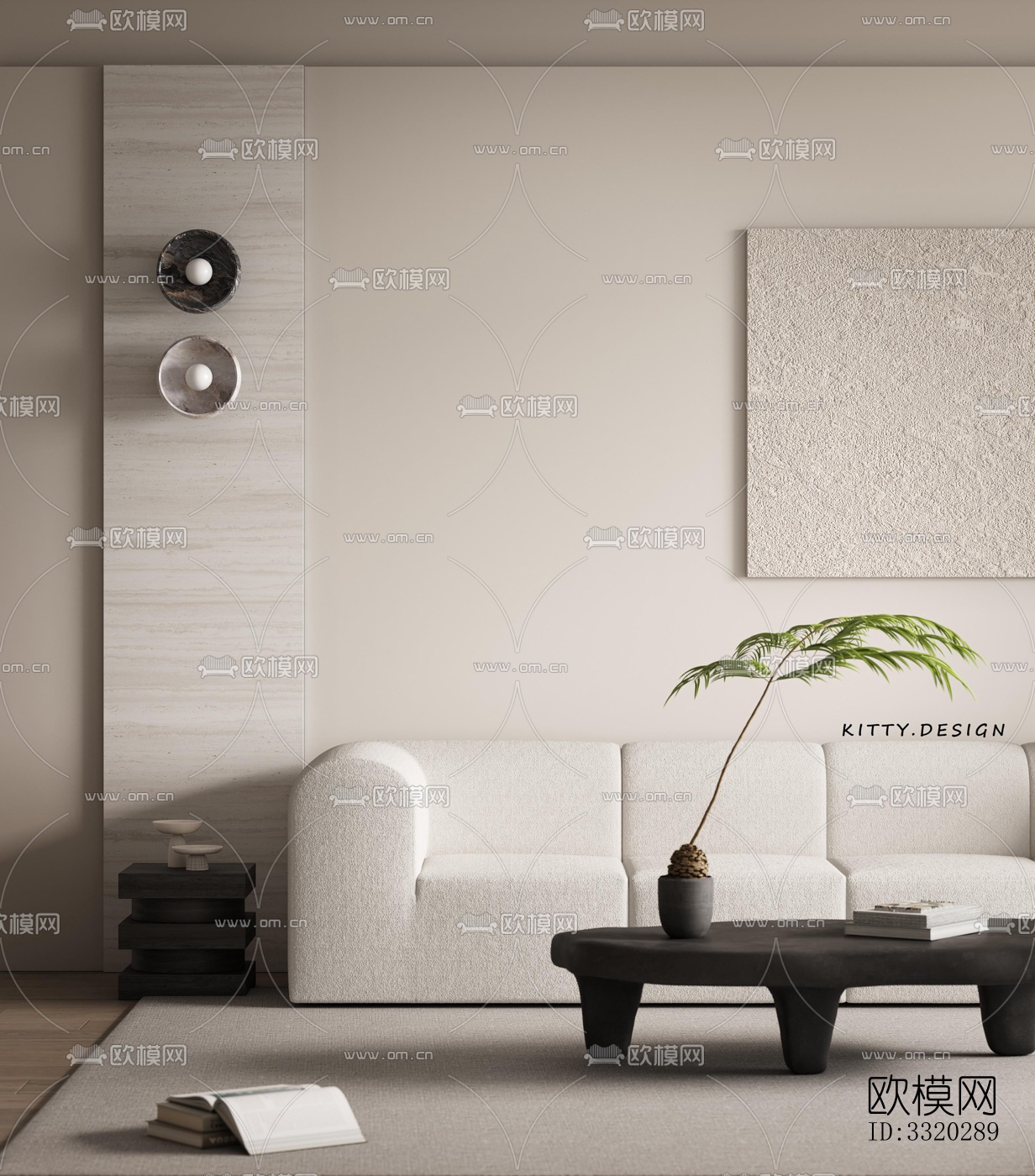 现代客厅效果图下载（渲染图5）