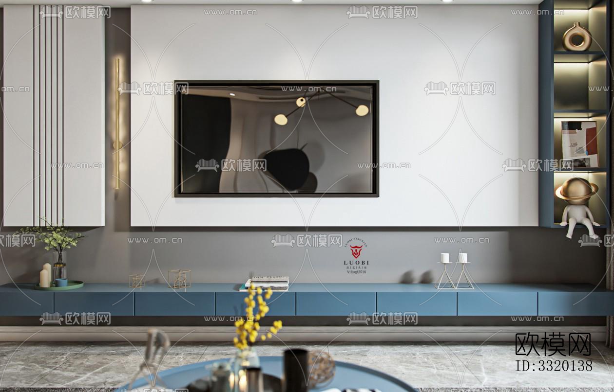 现代客厅效果图下载（渲染图3）