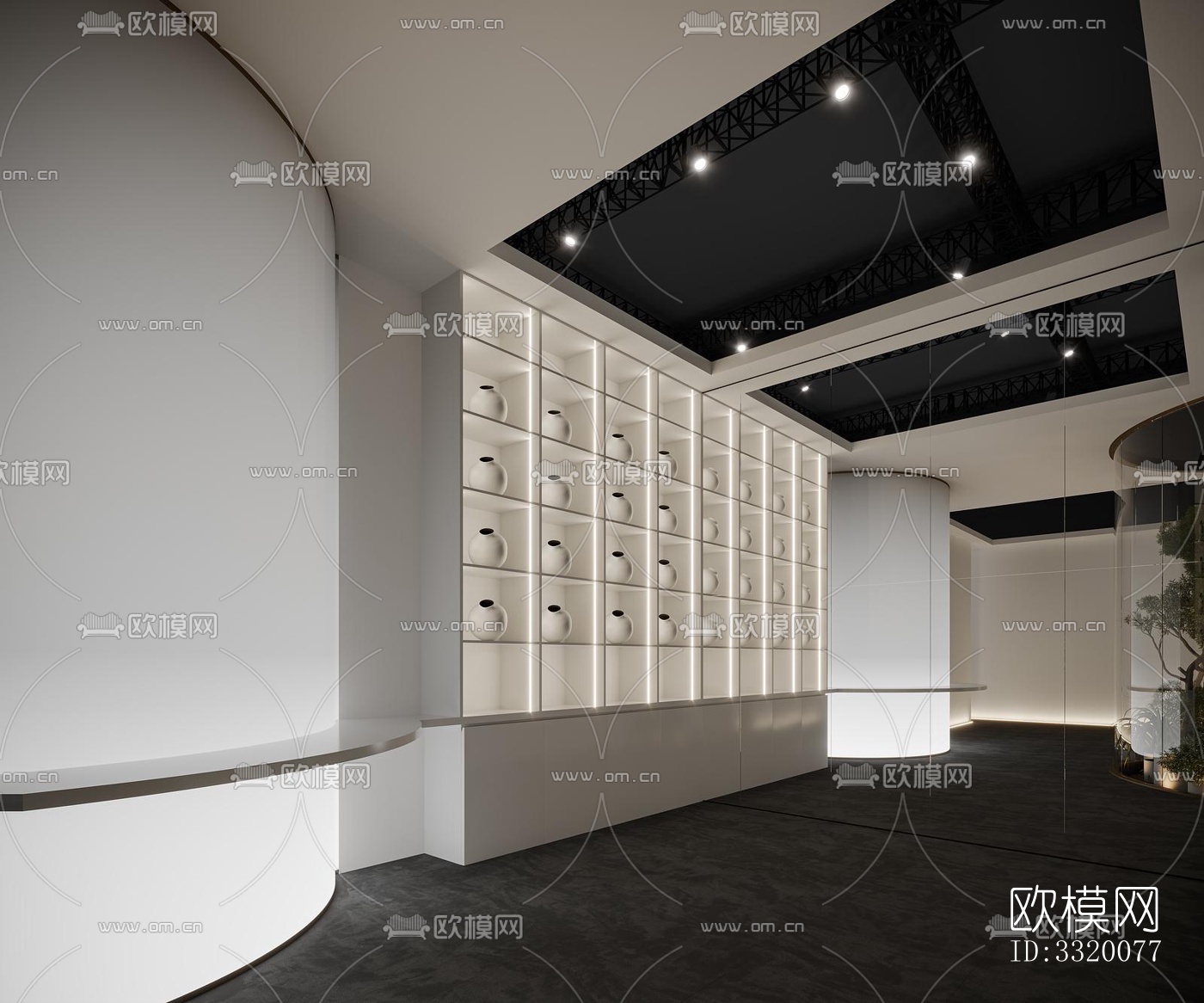 现代展览展厅效果图下载（渲染图2）