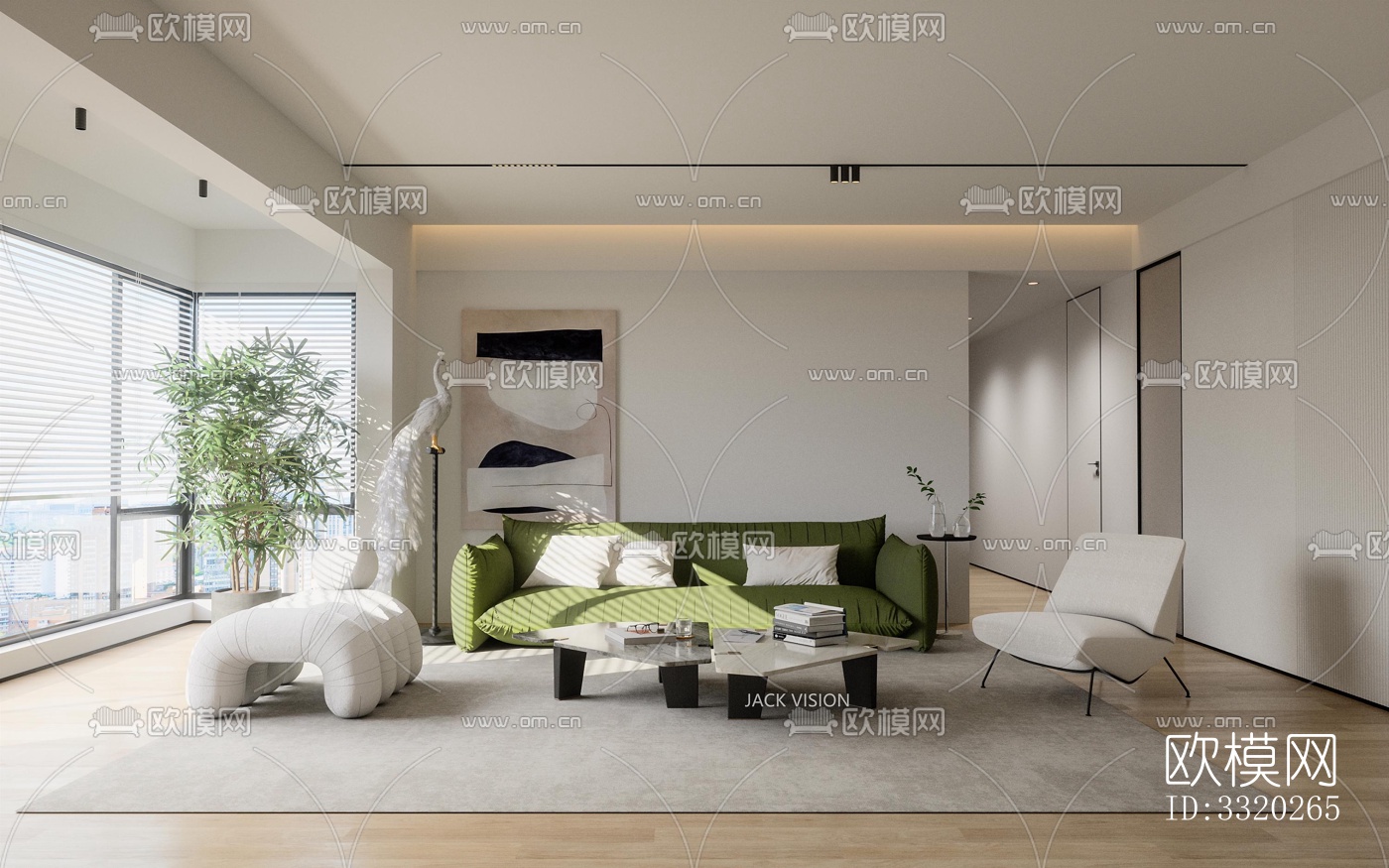 现代客厅效果图下载（渲染图1）