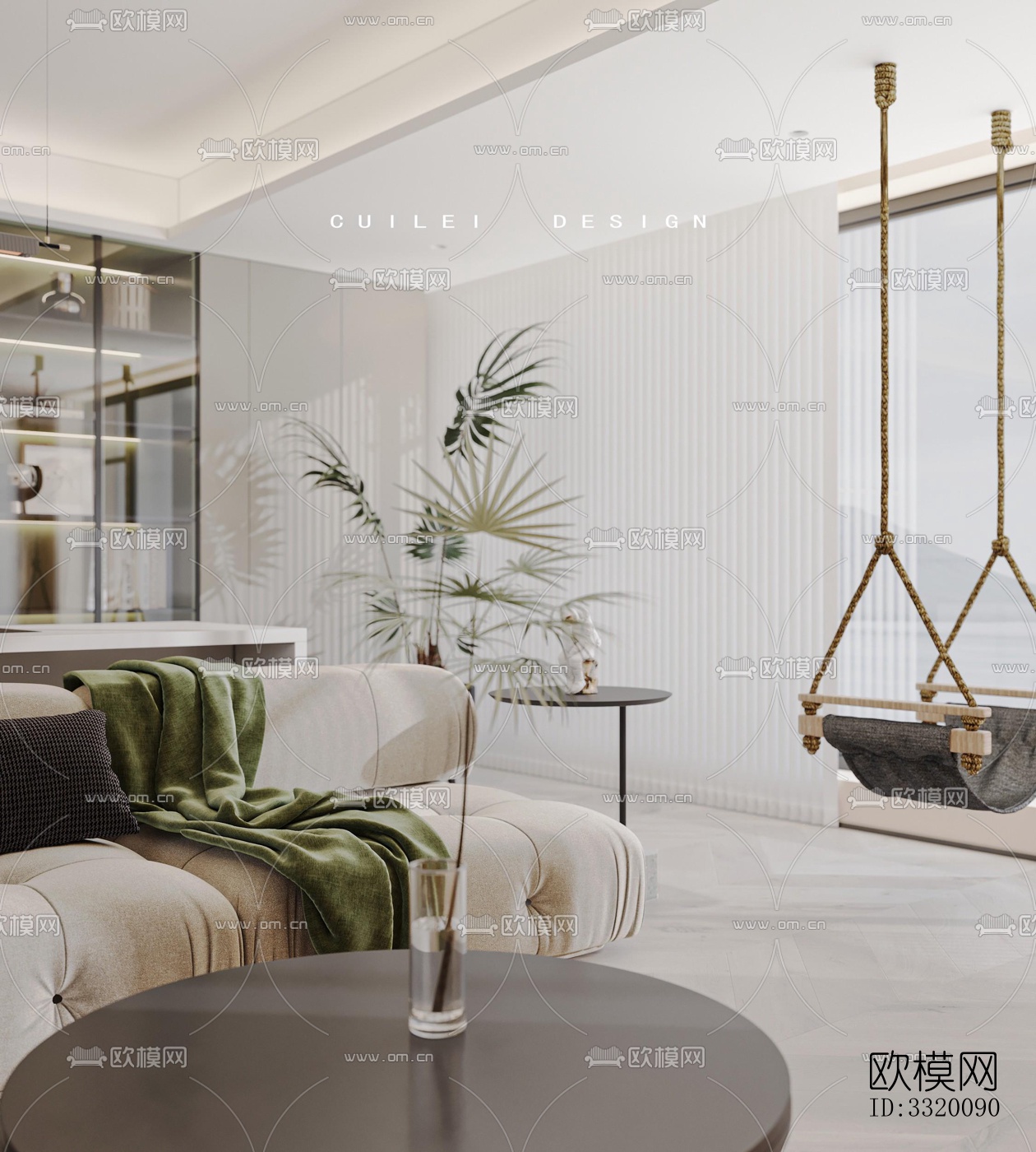 现代客厅效果图下载（渲染图2）