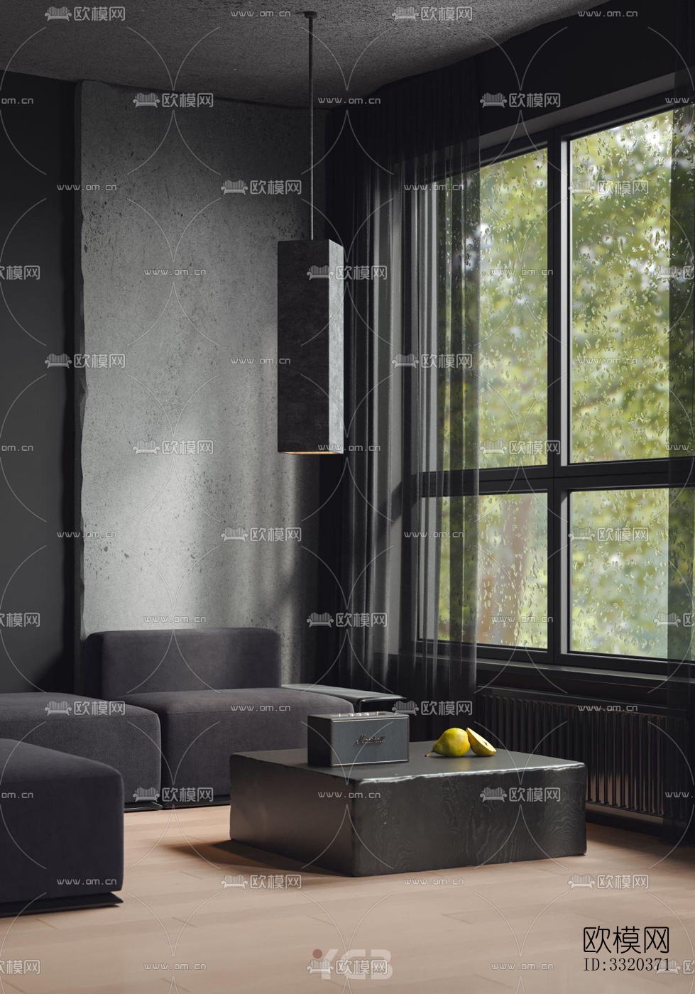 现代客厅效果图下载（渲染图2）