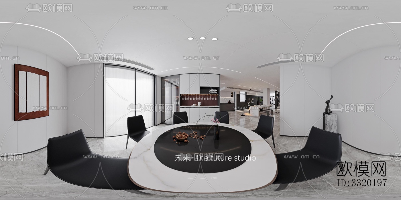 现代客厅效果图下载（渲染图4）