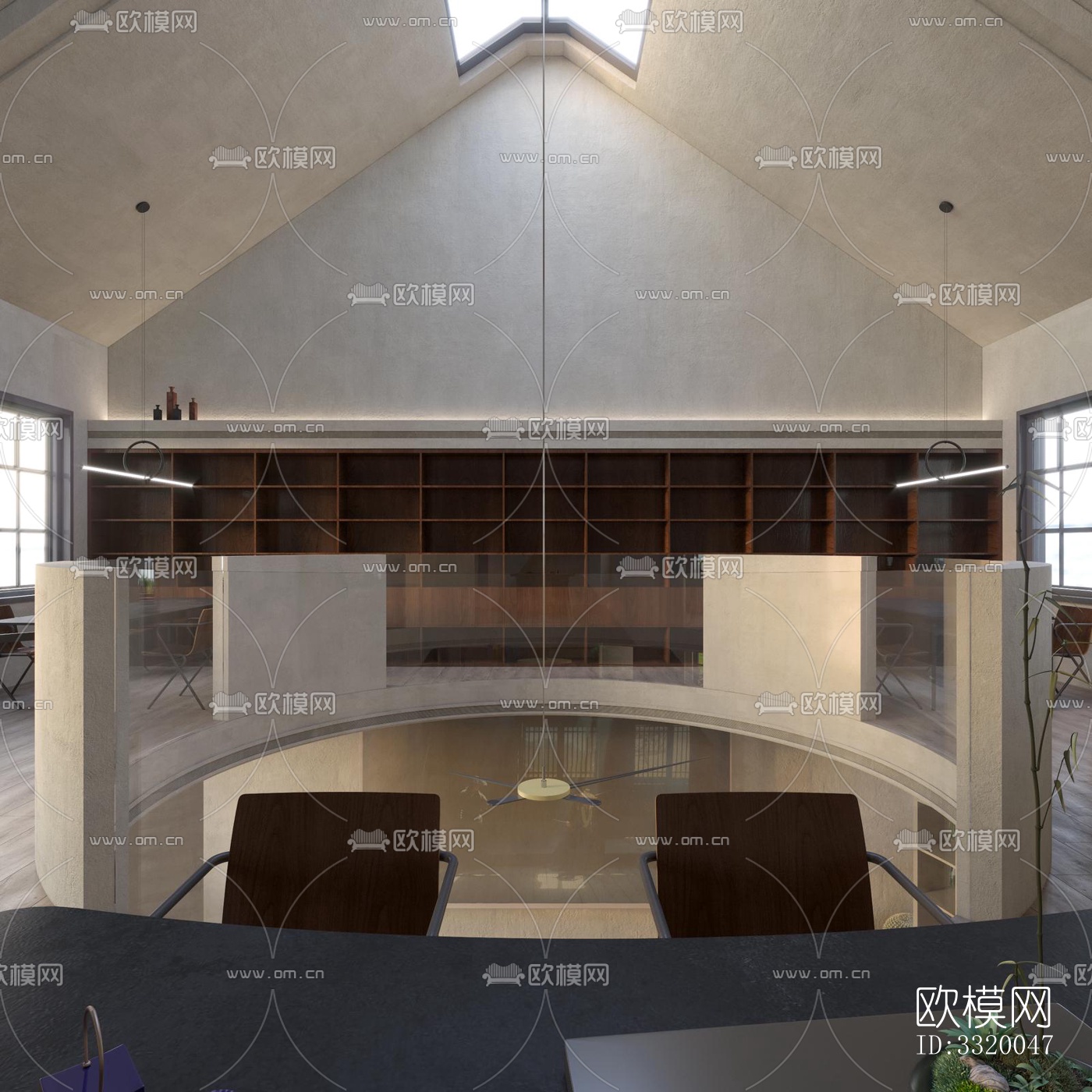 侘寂展览展厅效果图下载（渲染图1）