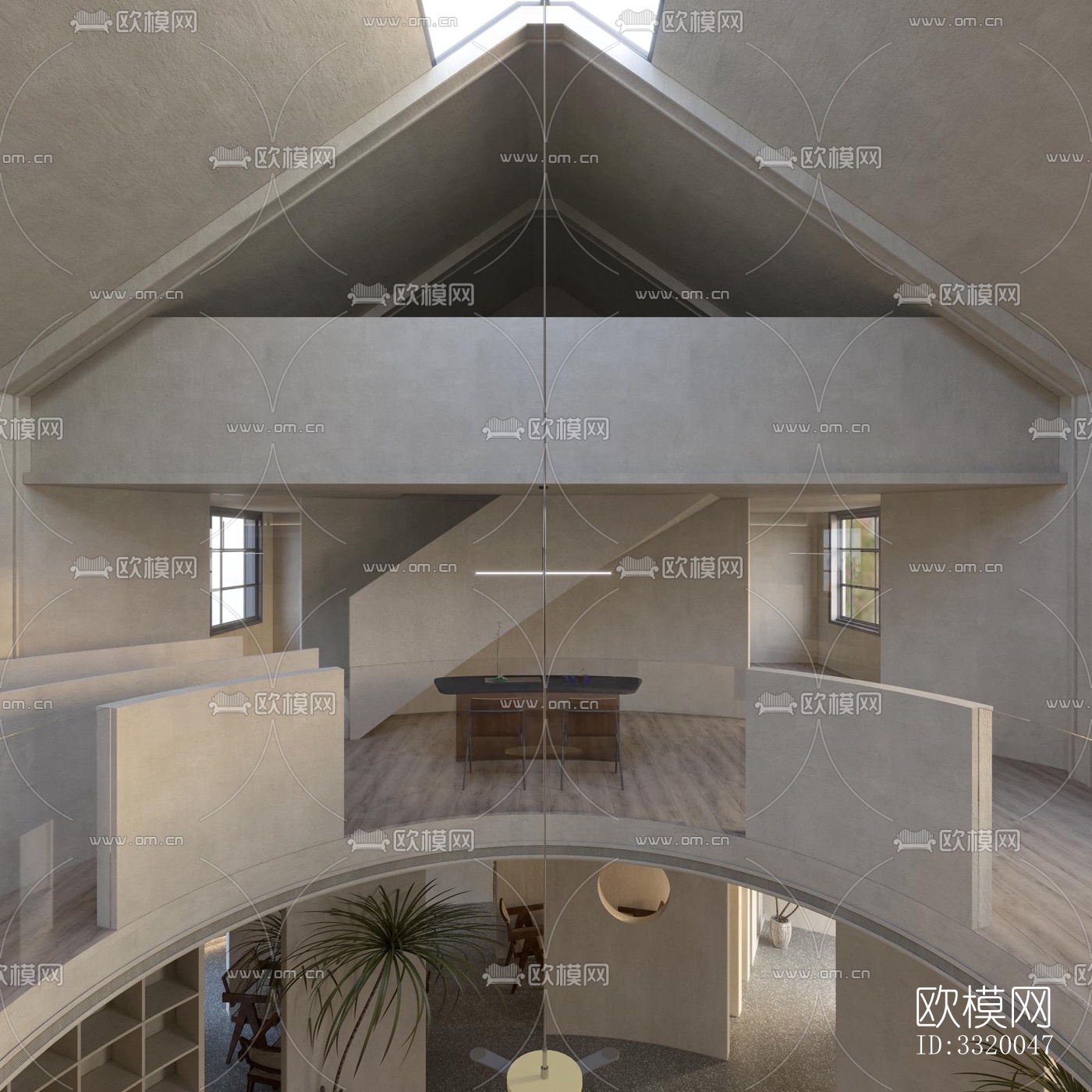 侘寂展览展厅效果图下载（渲染图2）