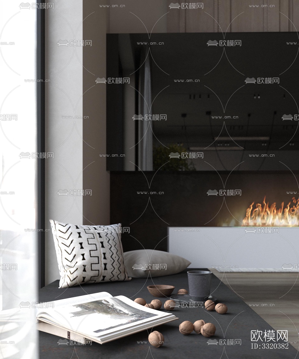 现代客厅效果图下载（渲染图8）