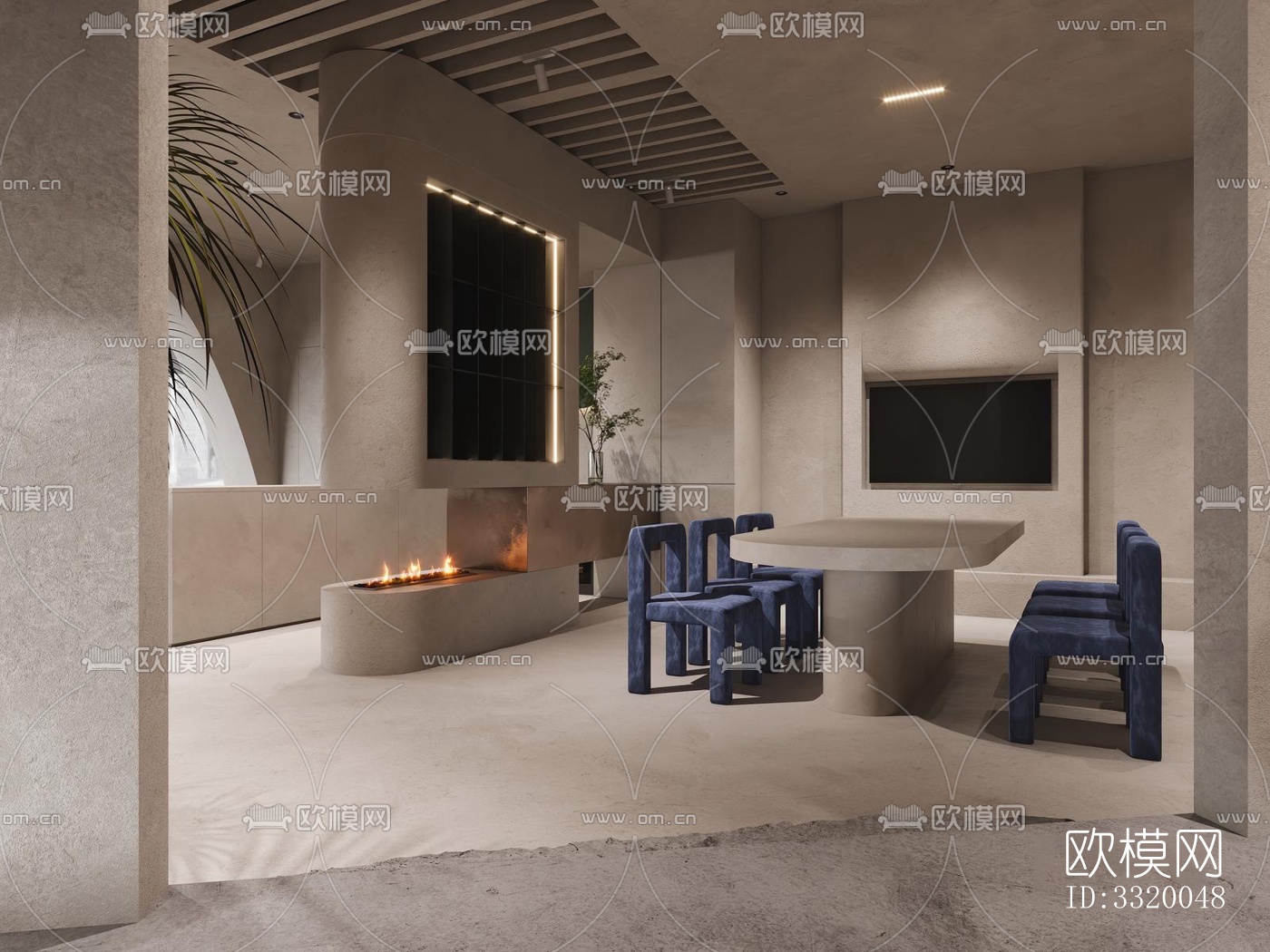 侘寂展览展厅效果图下载（渲染图9）