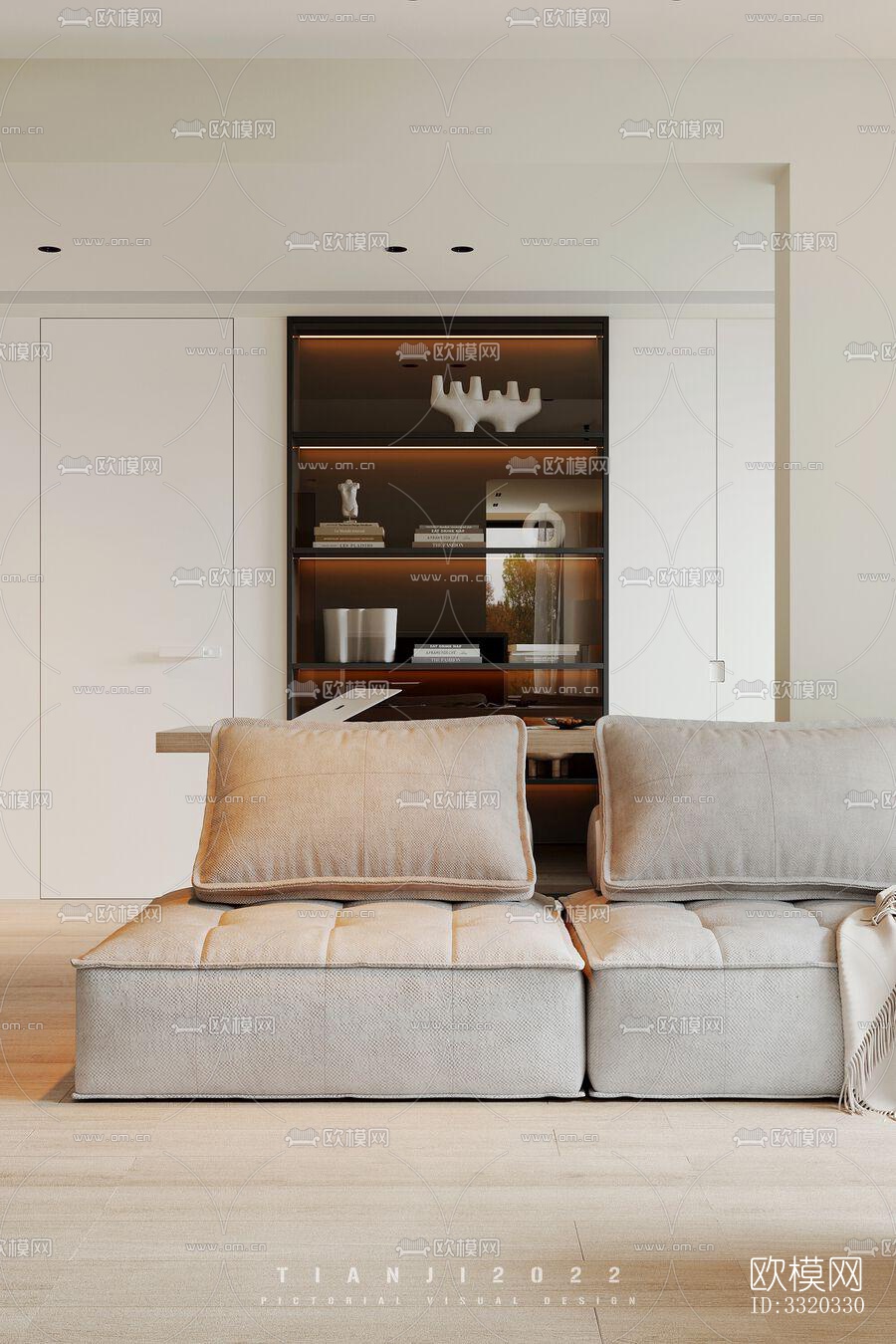 现代客厅效果图下载（渲染图7）