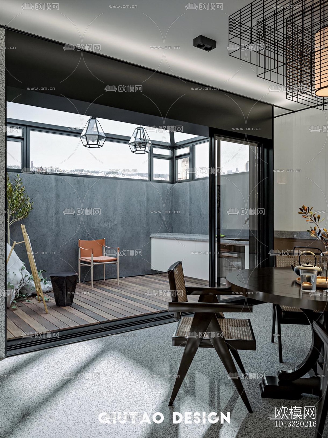 现代客厅效果图下载（渲染图11）