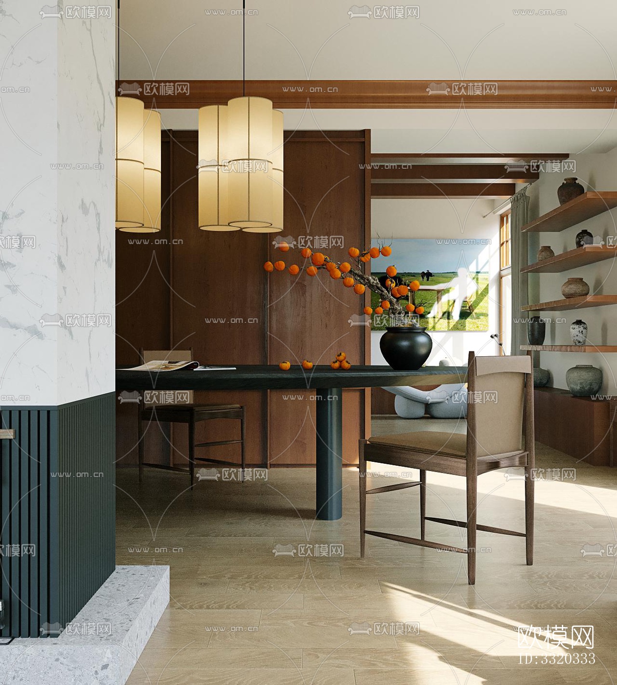 现代客厅效果图下载（渲染图3）