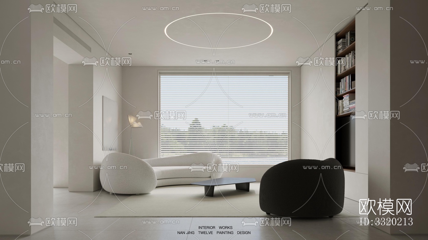 现代客厅效果图下载（渲染图8）