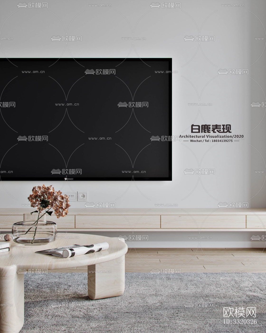 现代客厅效果图下载（渲染图9）