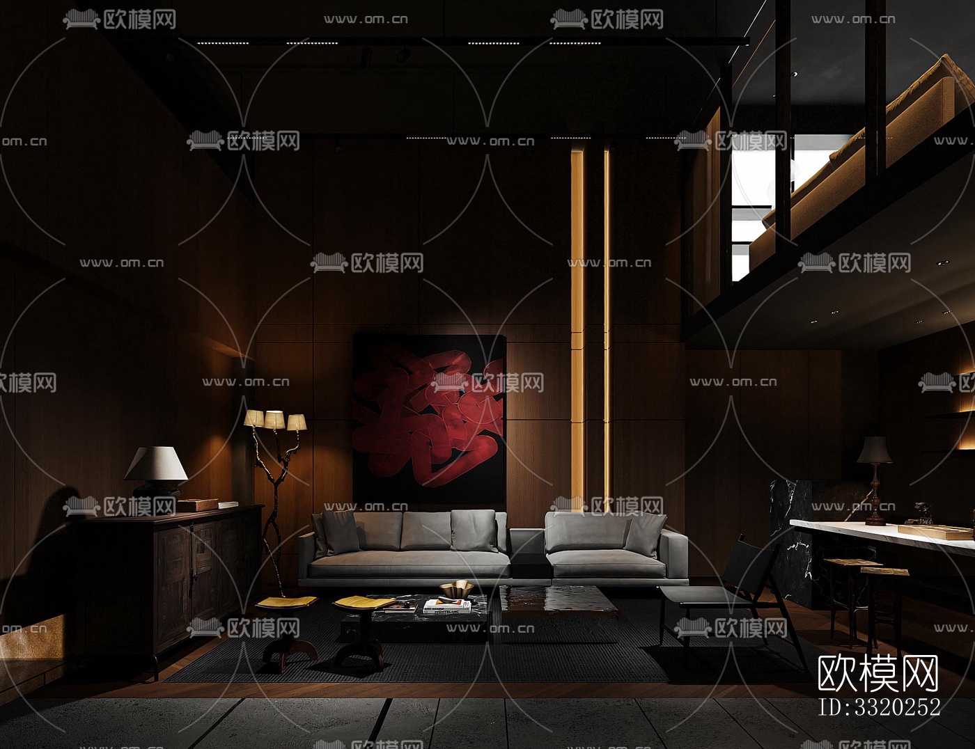 现代客厅效果图下载（渲染图8）