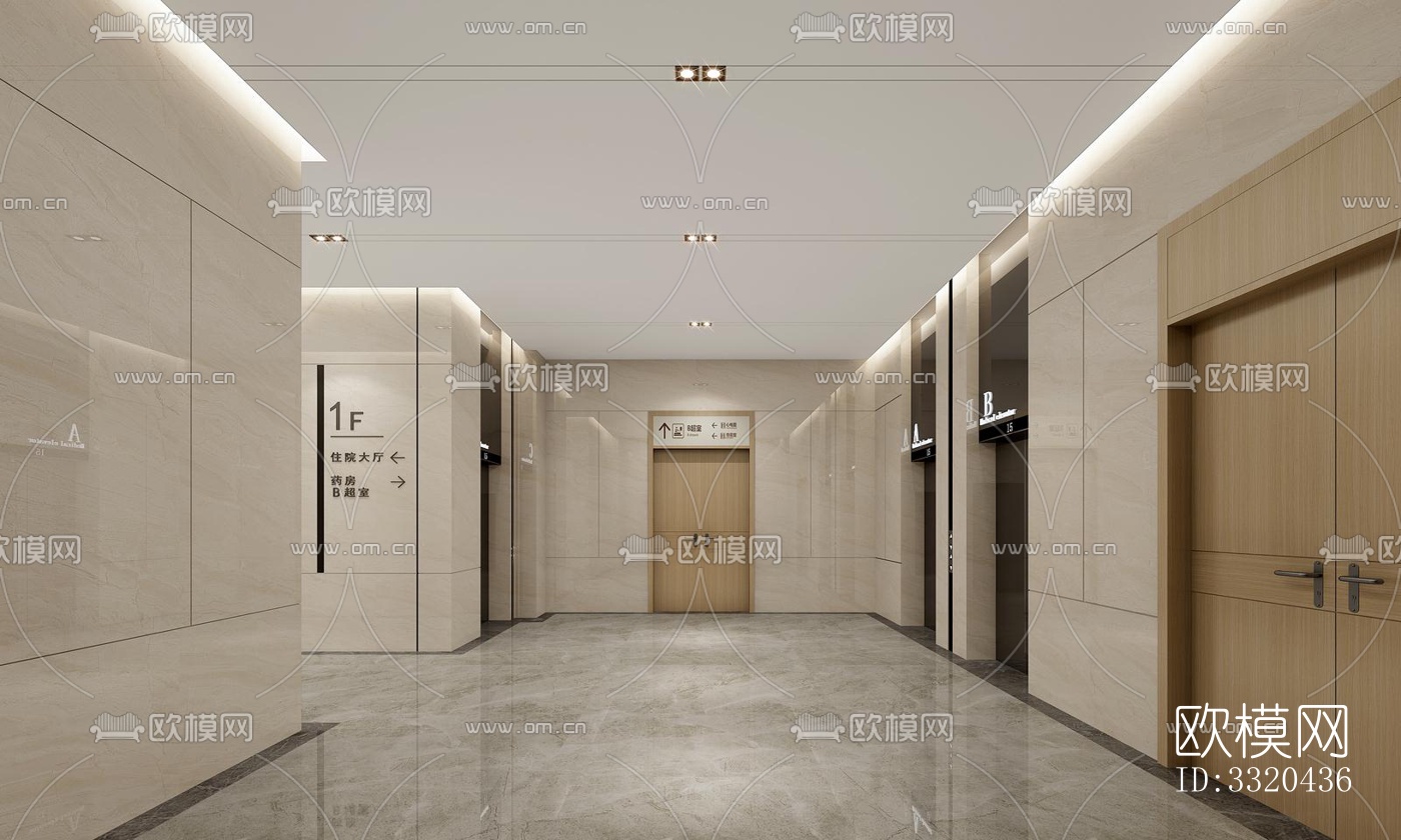 现代医院效果图下载（渲染图3）