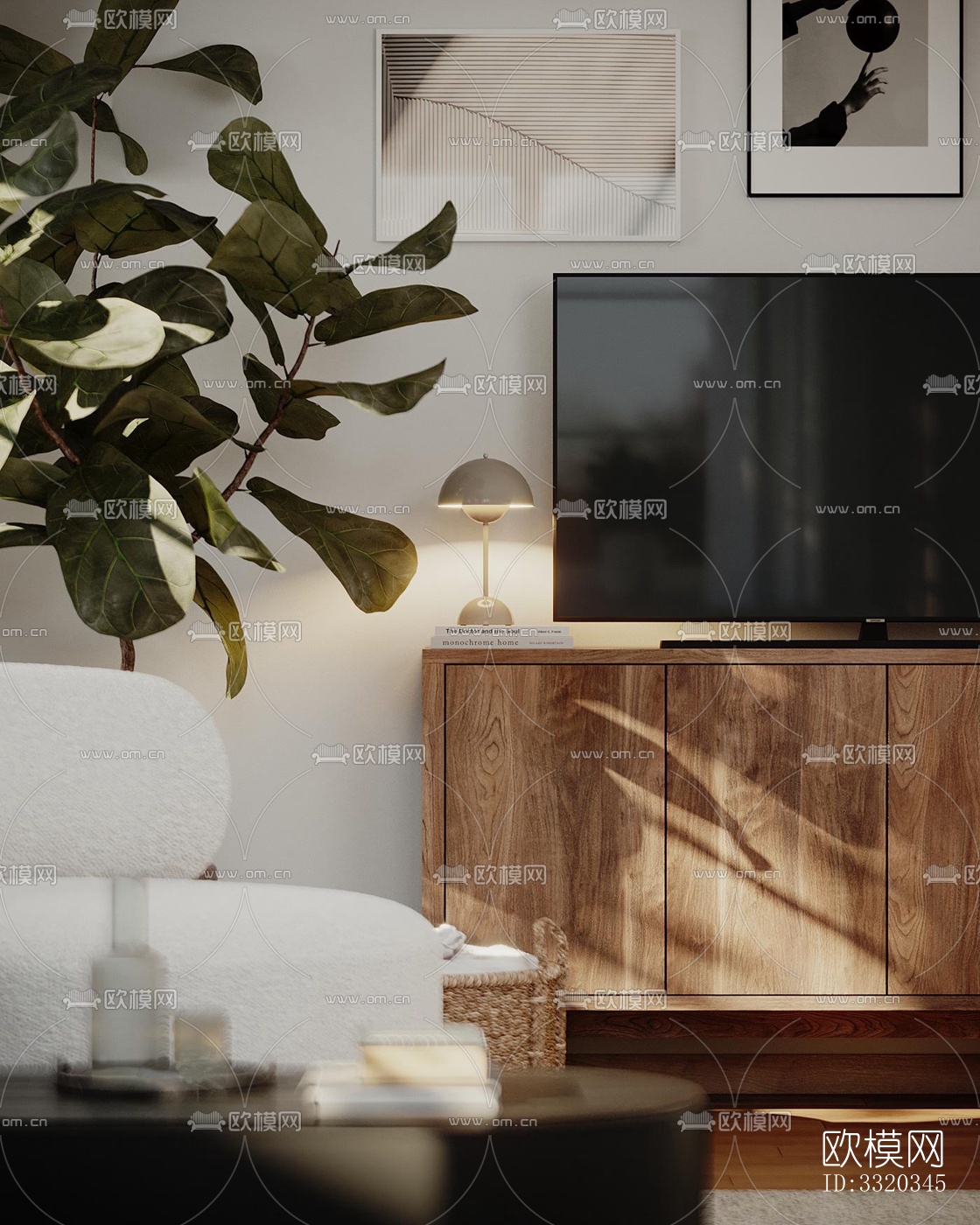 现代客厅效果图下载（渲染图4）