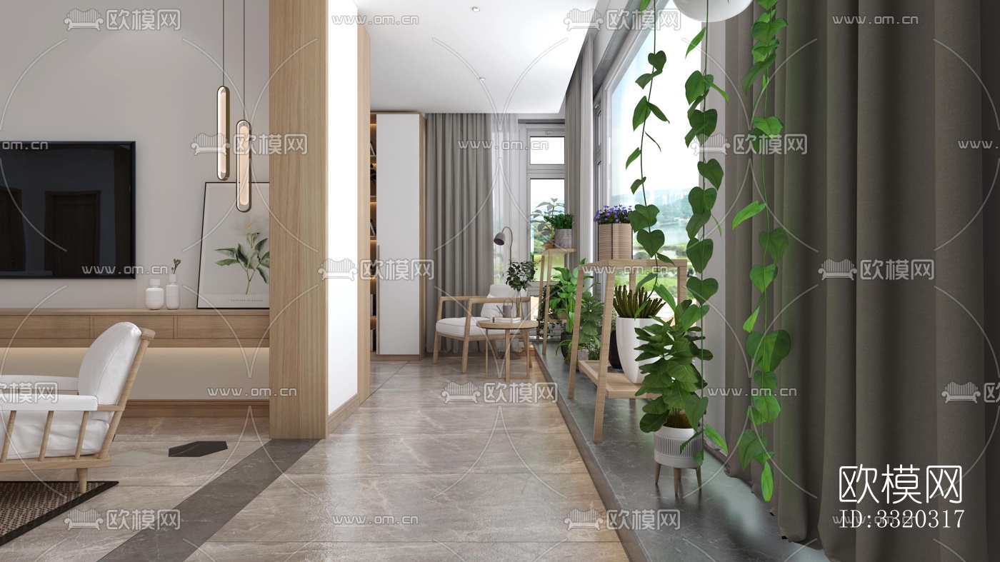 现代客厅效果图下载（渲染图6）